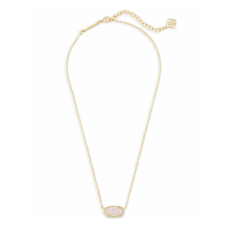 Kendra Scott | Elisa Gold Pendant Necklace in Iridescent Drusy - Giddy Up Glamour Boutique