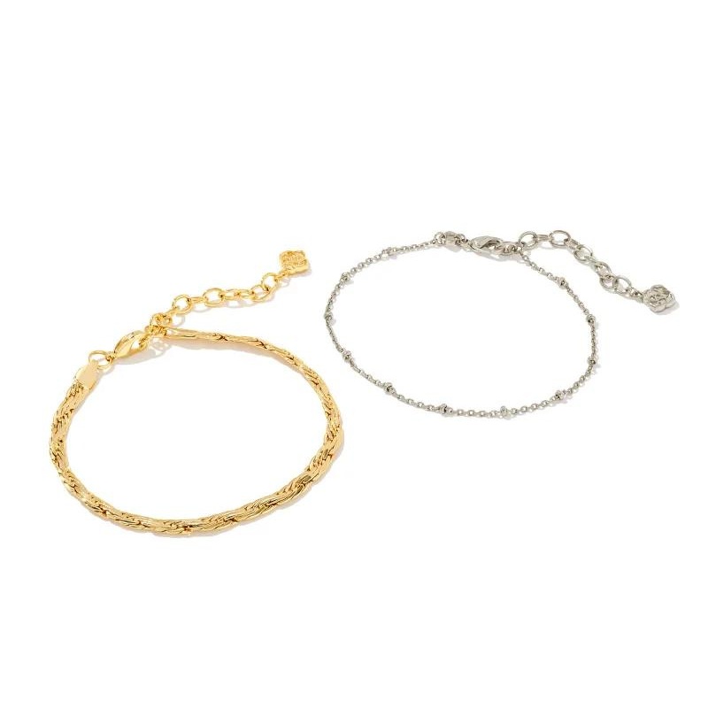 Kendra Scott | Carson Set of Two Chain Bracelet in Mixed Metal - Giddy Up Glamour Boutique