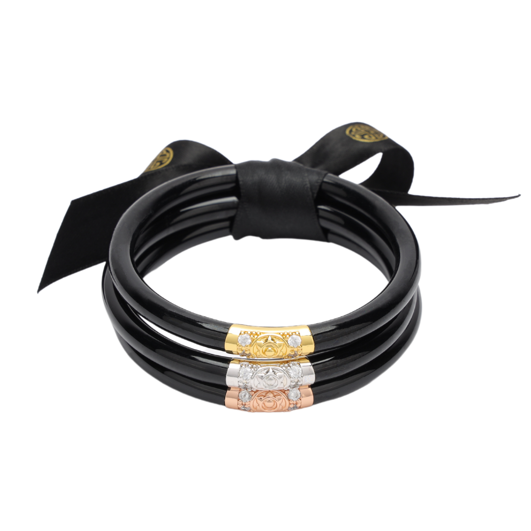 BuDhaGirl | Set of Three | Three Kings All Weather Bangles in Black - Giddy Up Glamour Boutique