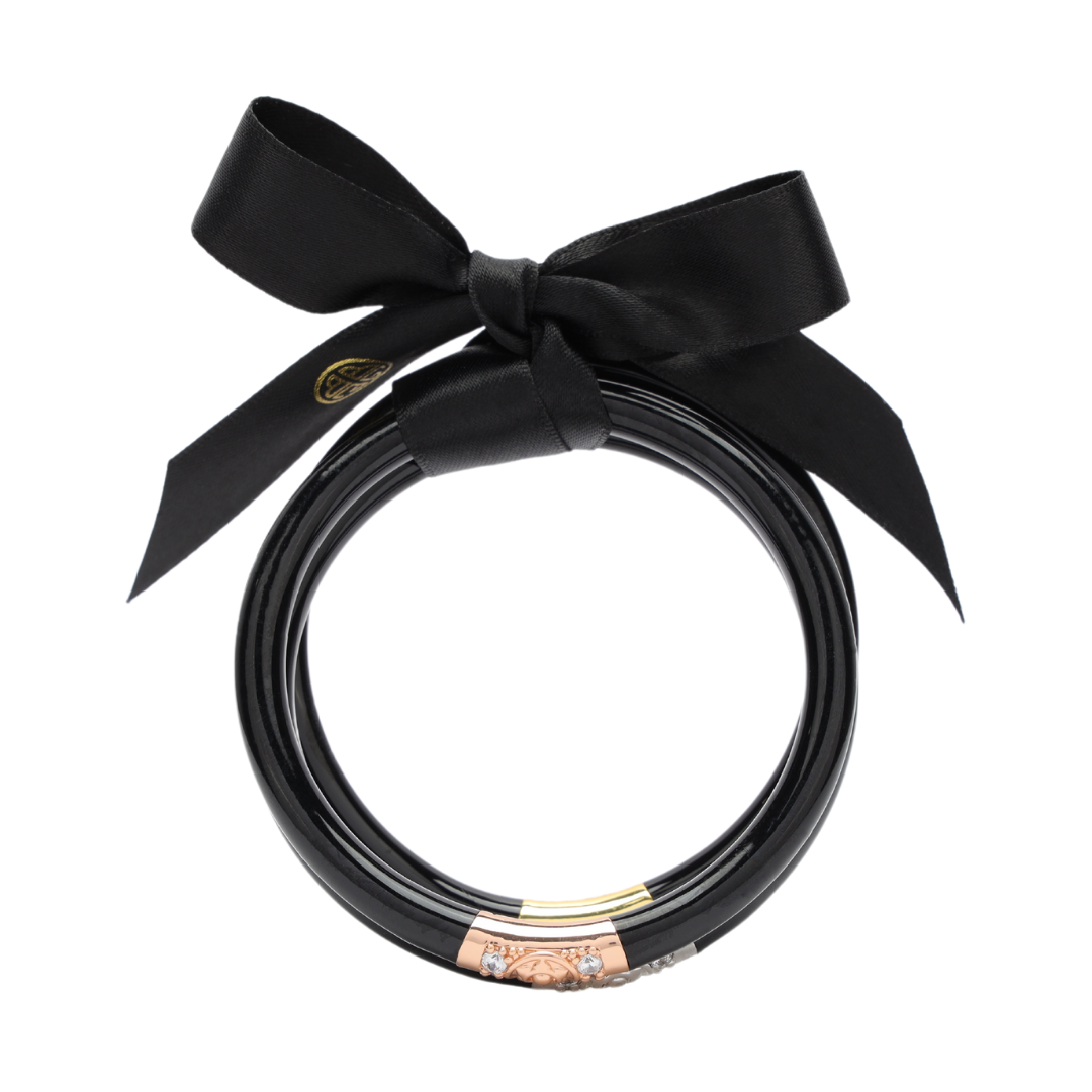 BuDhaGirl | Set of Three | Three Kings All Weather Bangles in Black - Giddy Up Glamour Boutique