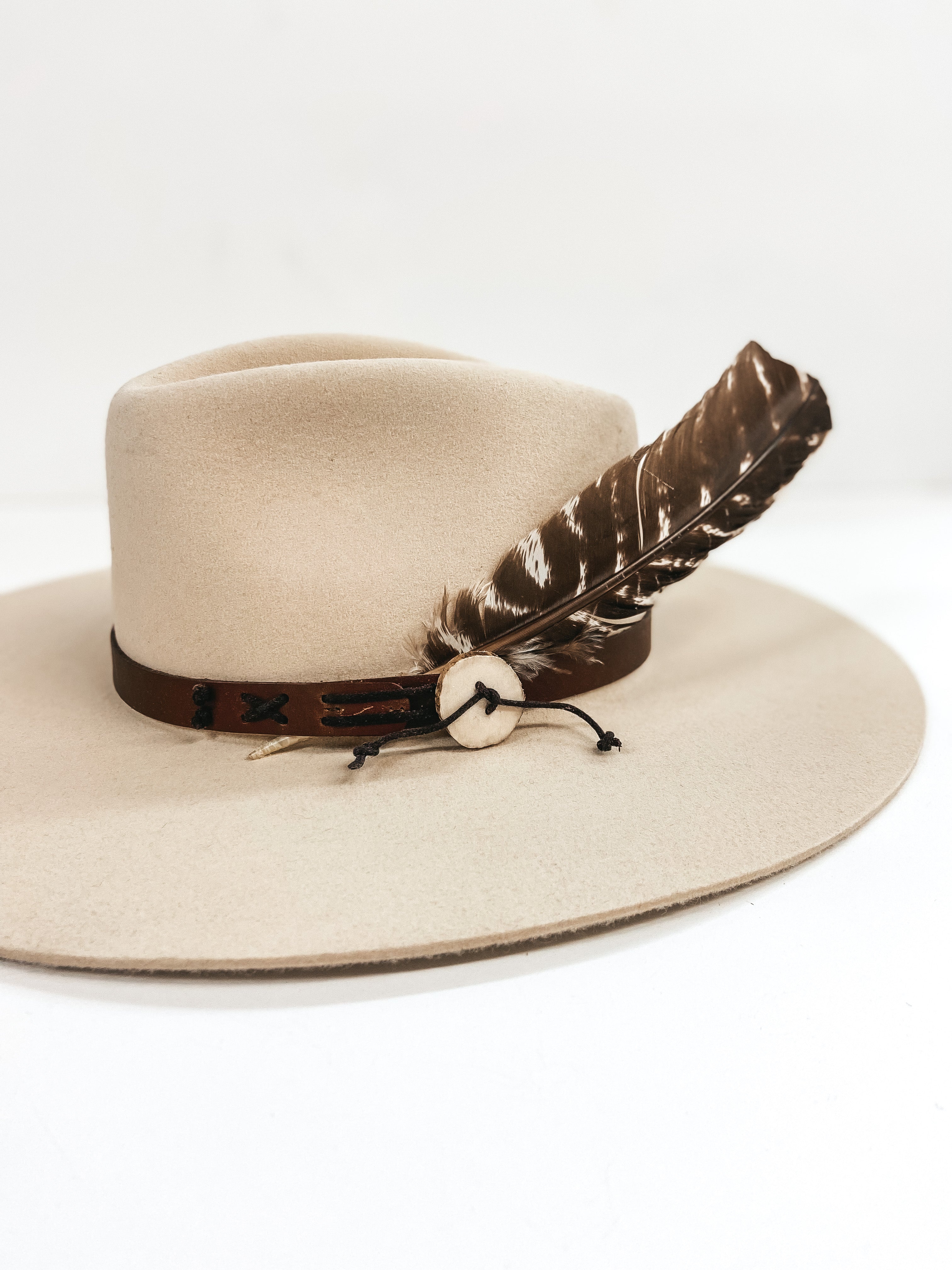 Charlie 1 Horse | Teepee Wool Felt Hat with Leather Band in Bone - Giddy Up Glamour Boutique