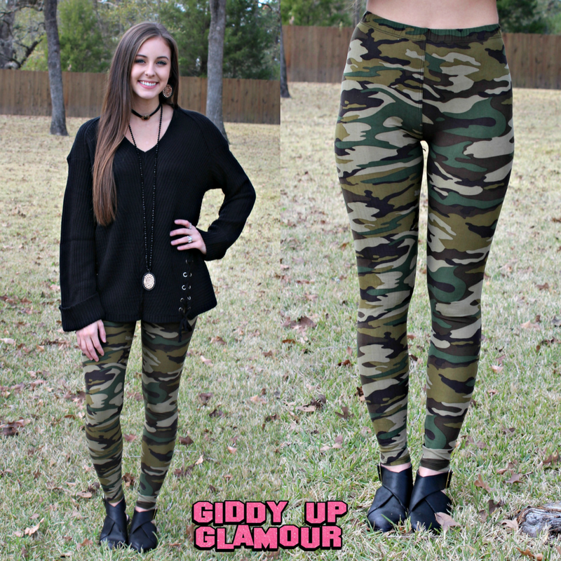 On The Go Women's Black Camo SuperSoft Everyday Leggings