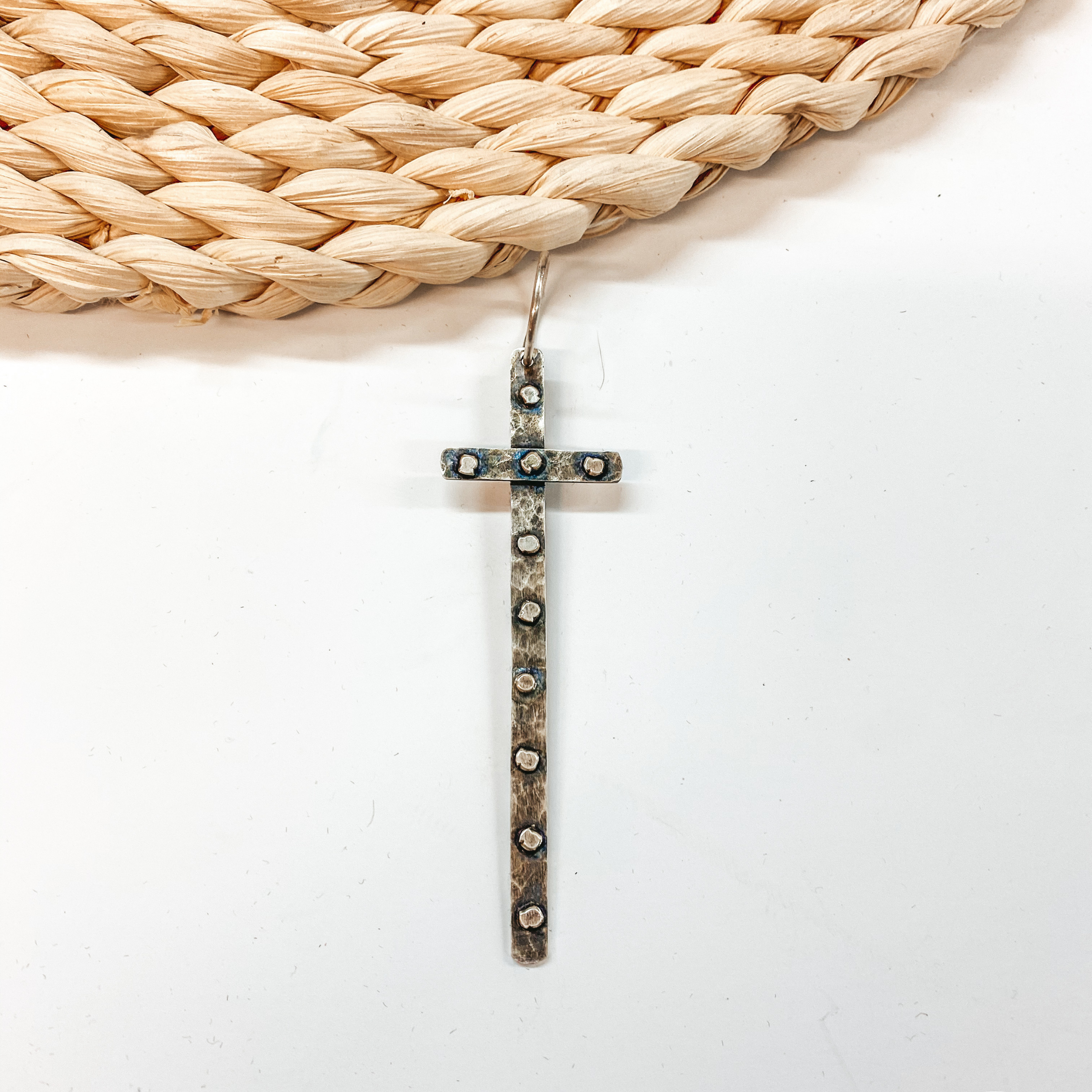 Jude Candeleria | Zuni Handmade Genuine Sterling Silver Stamped Cross Pendant - Giddy Up Glamour Boutique