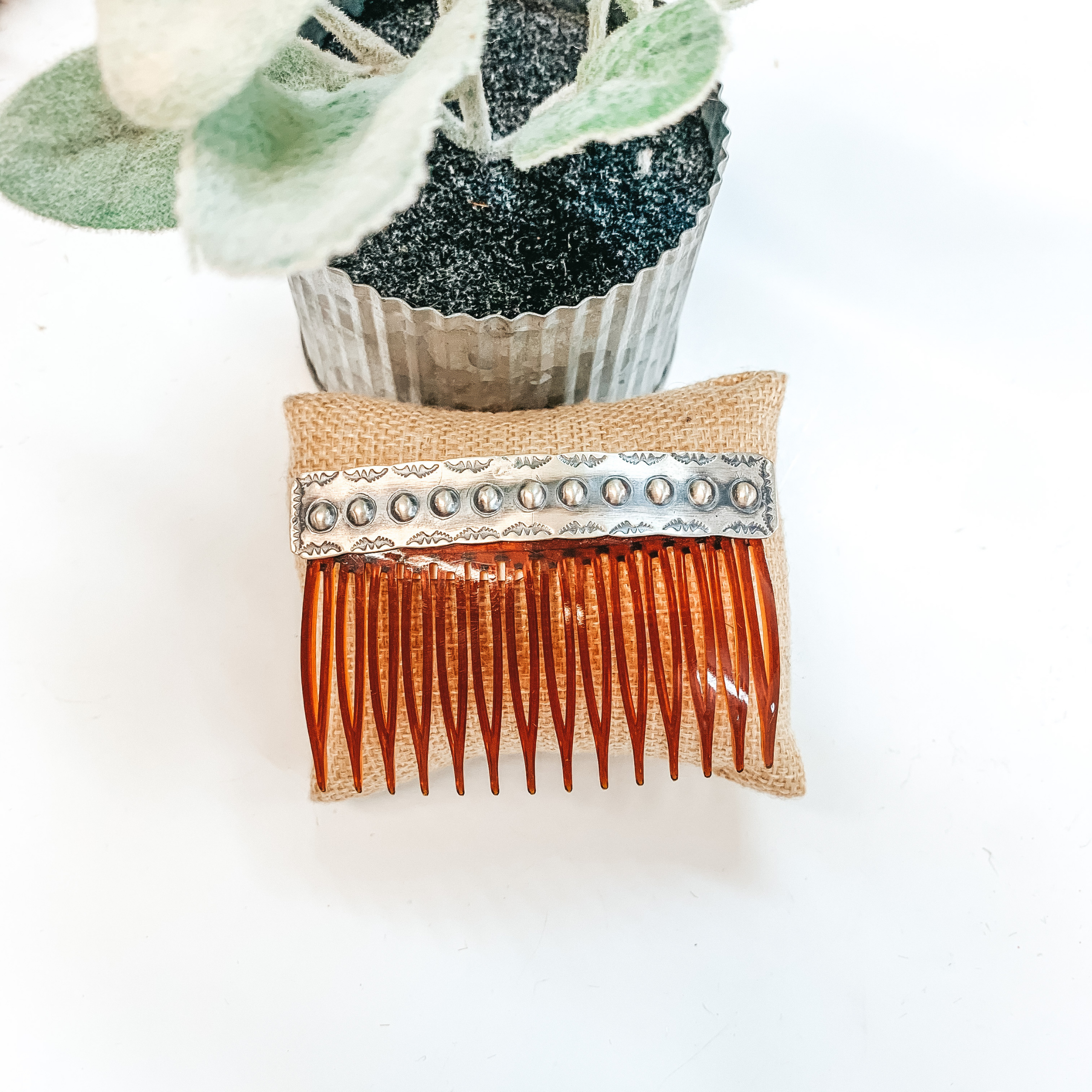 Tim Yazzie |  Navajo Handmade Sterling Silver Hair Clip - Giddy Up Glamour Boutique