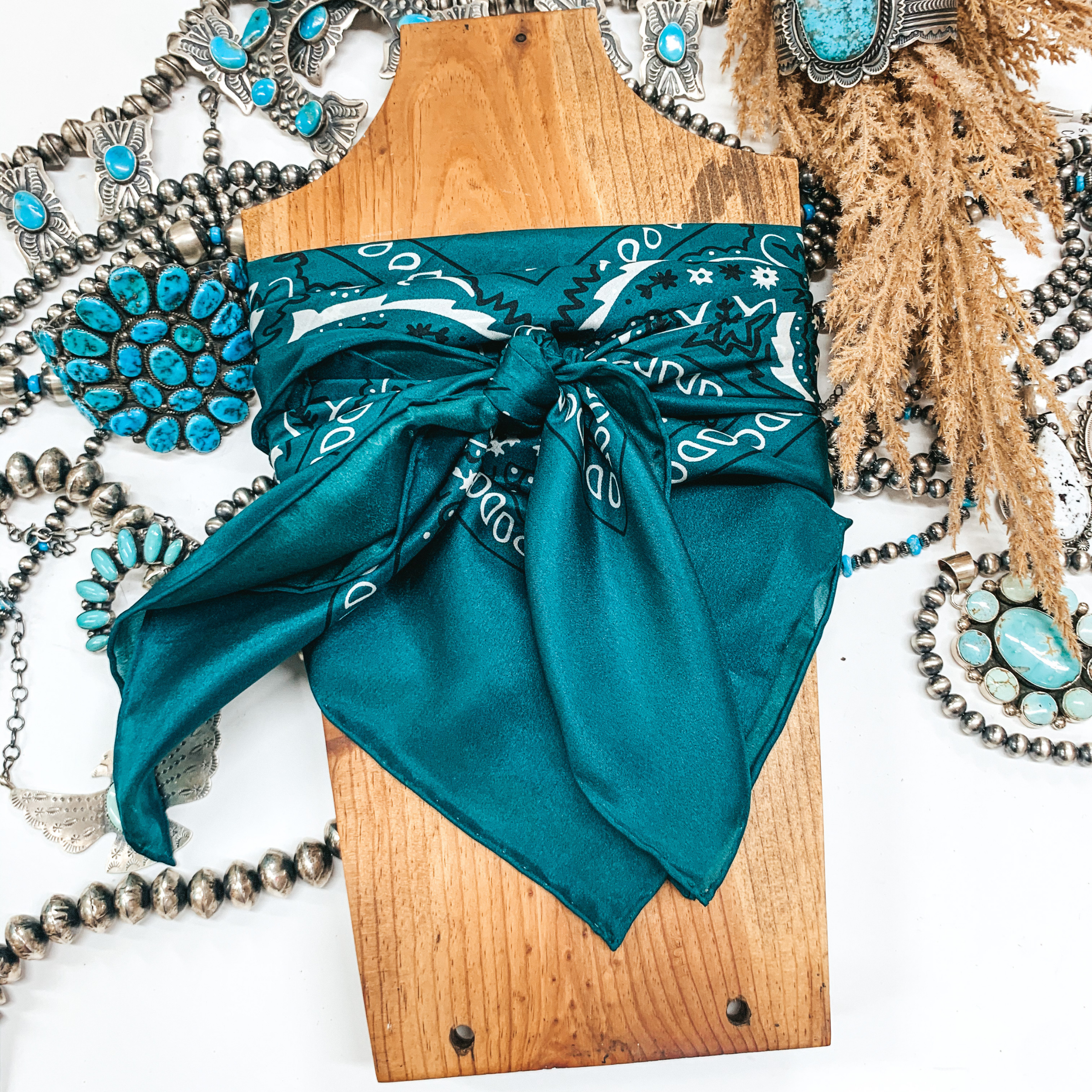 Bandana Wild Rag in Forest Green - Giddy Up Glamour Boutique