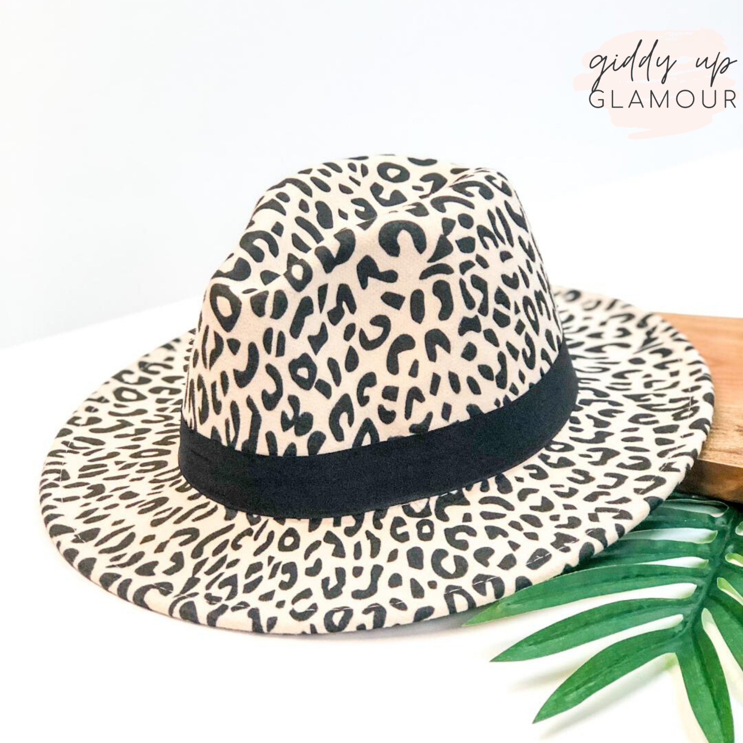 Wild Adventure Flat Brim Leopard Hat in Ivory - Giddy Up Glamour Boutique