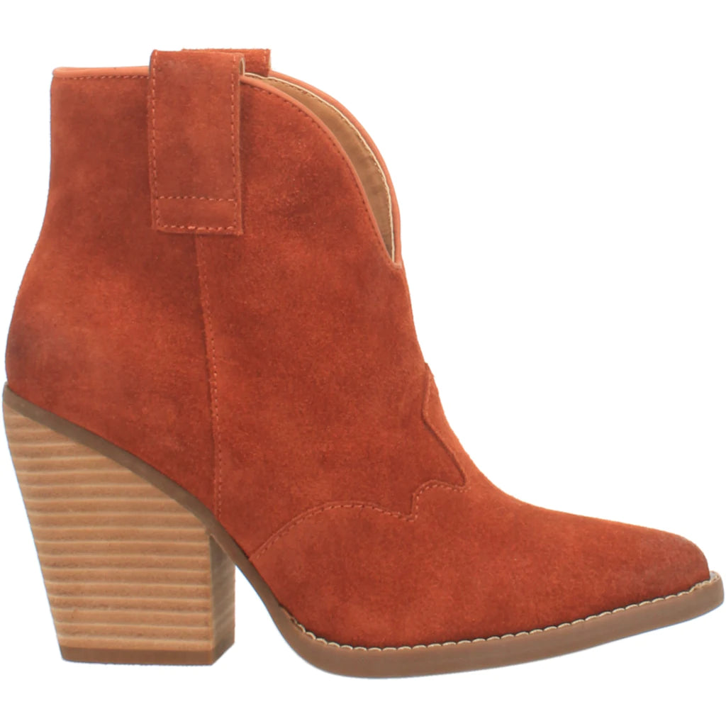 Online Exclusive | Dingo | Flannie Suede Leather Cowboy Bootie in Rust Red **PREORDER - Giddy Up Glamour Boutique