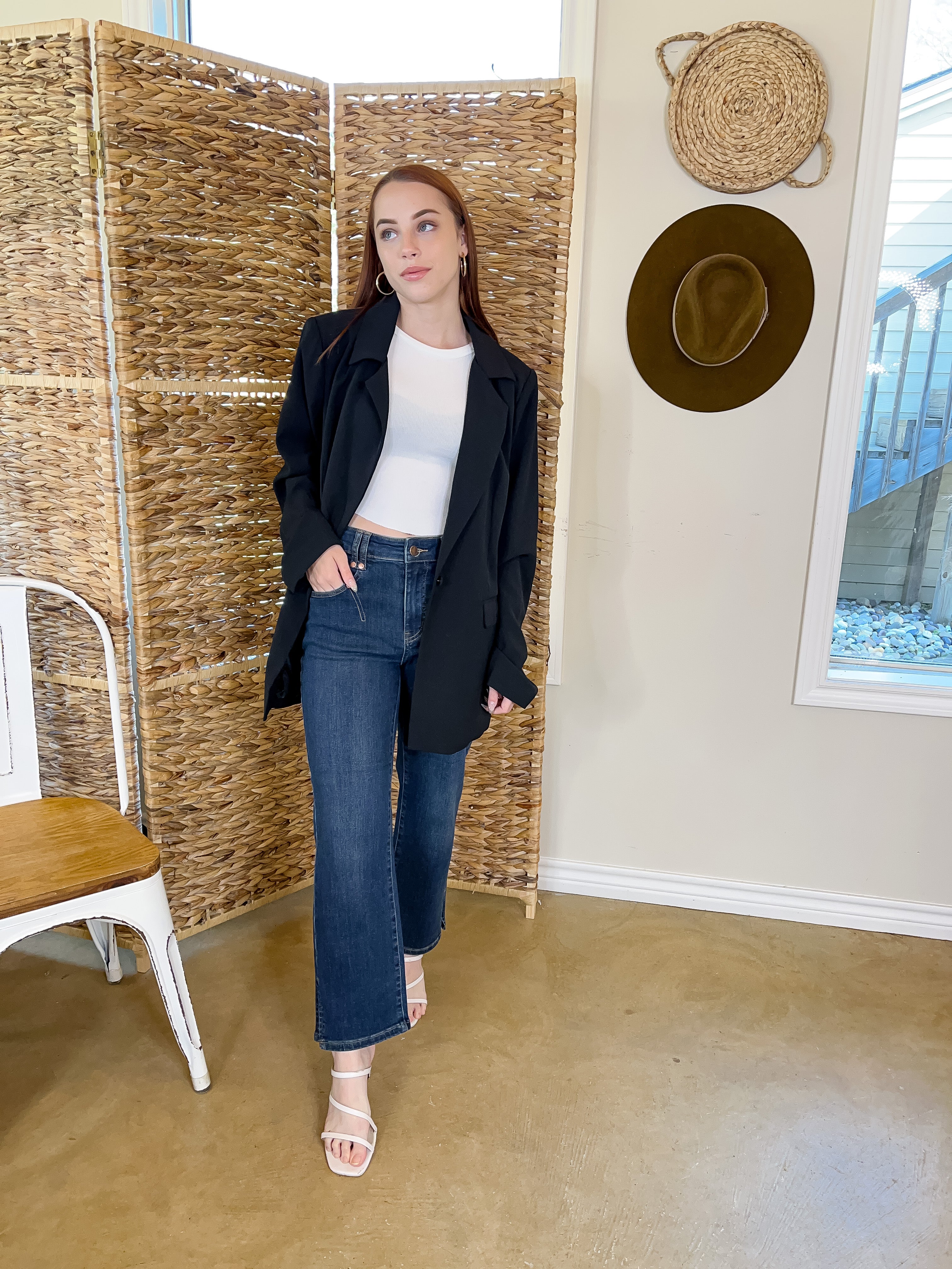 Judy Blue | Own The World Straight Leg Jeans with Pocket Detail in Dark Wash - Giddy Up Glamour Boutique