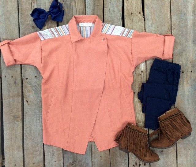 Childrens: Look Your Best Jacket in Peach - Giddy Up Glamour Boutique