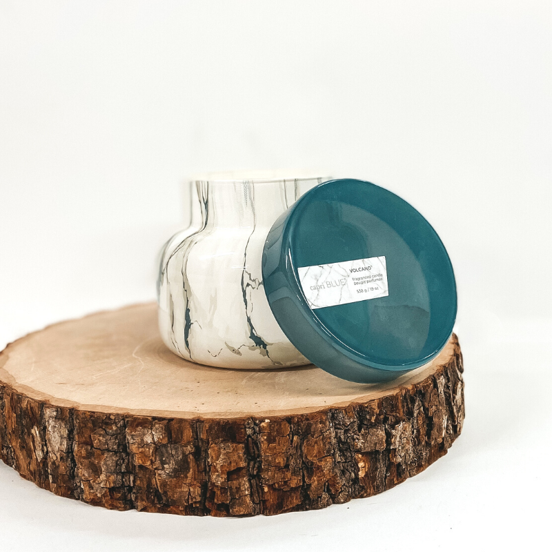 Capri Blue | 19 oz. Marble Jar Candle in Slate Blue | Volcano - Giddy Up Glamour Boutique