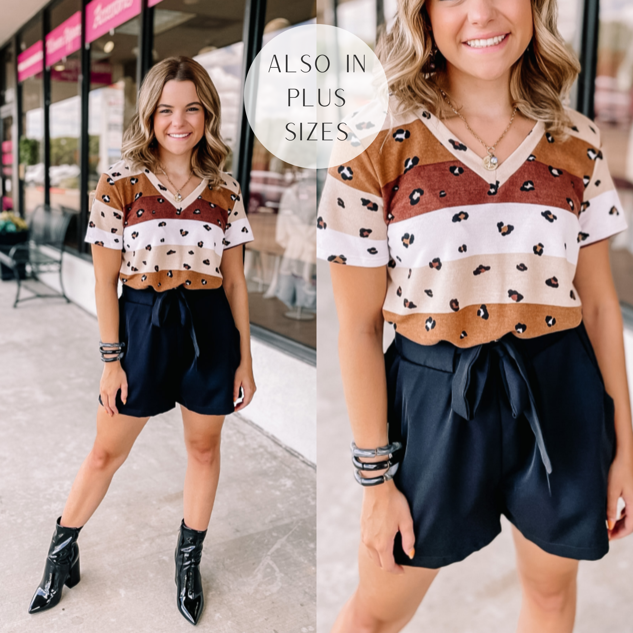Bring It Belted Shorts with Front Tie in Black - Giddy Up Glamour Boutique