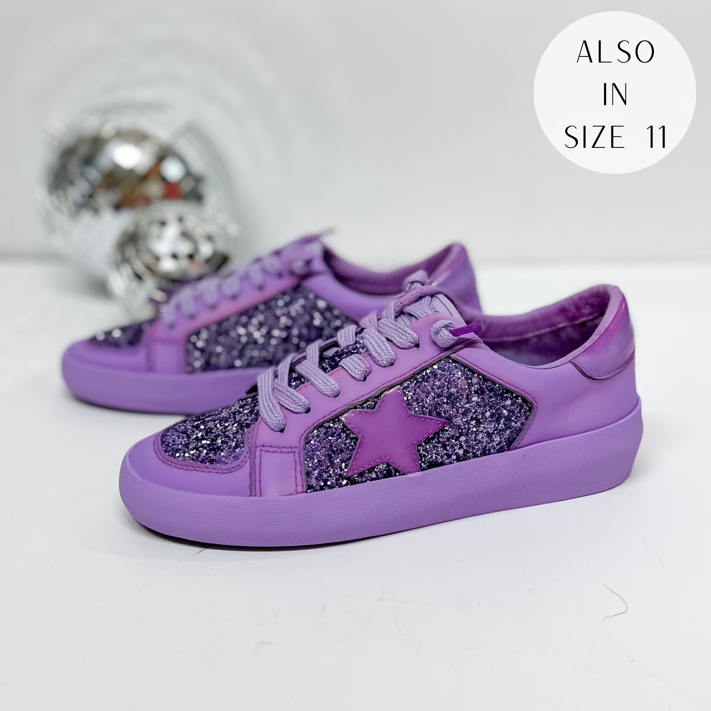 Vintage Havana | Alexis Dip Dye Glitter Sneakers in Purple - Giddy Up Glamour Boutique