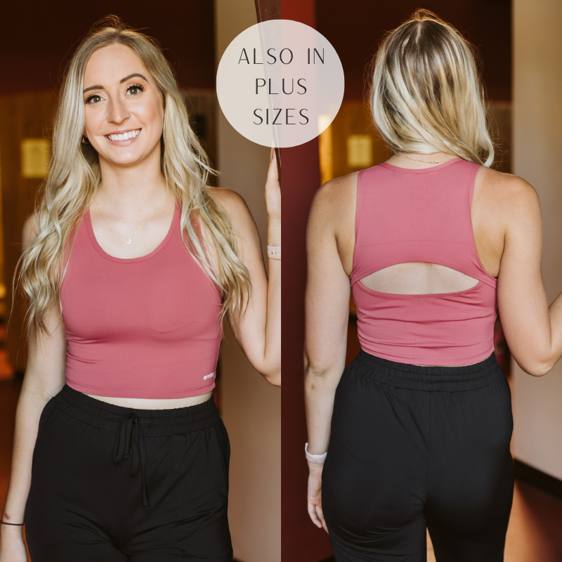 Perfect For Pilates Open Back Tank Top Sports Bra in Marsala Red