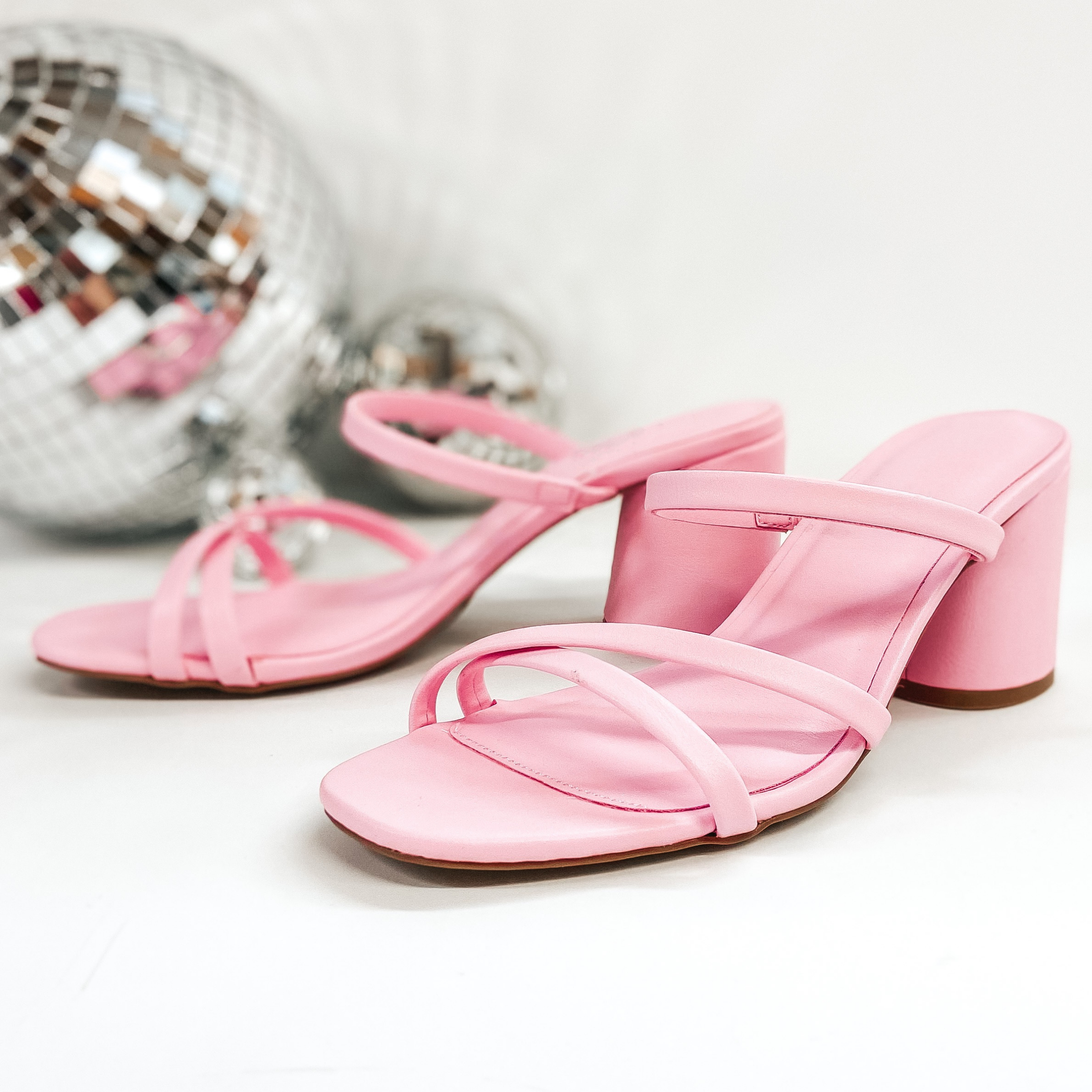 High Priority Strappy Heeled Sandals in Light Pink - Giddy Up Glamour Boutique