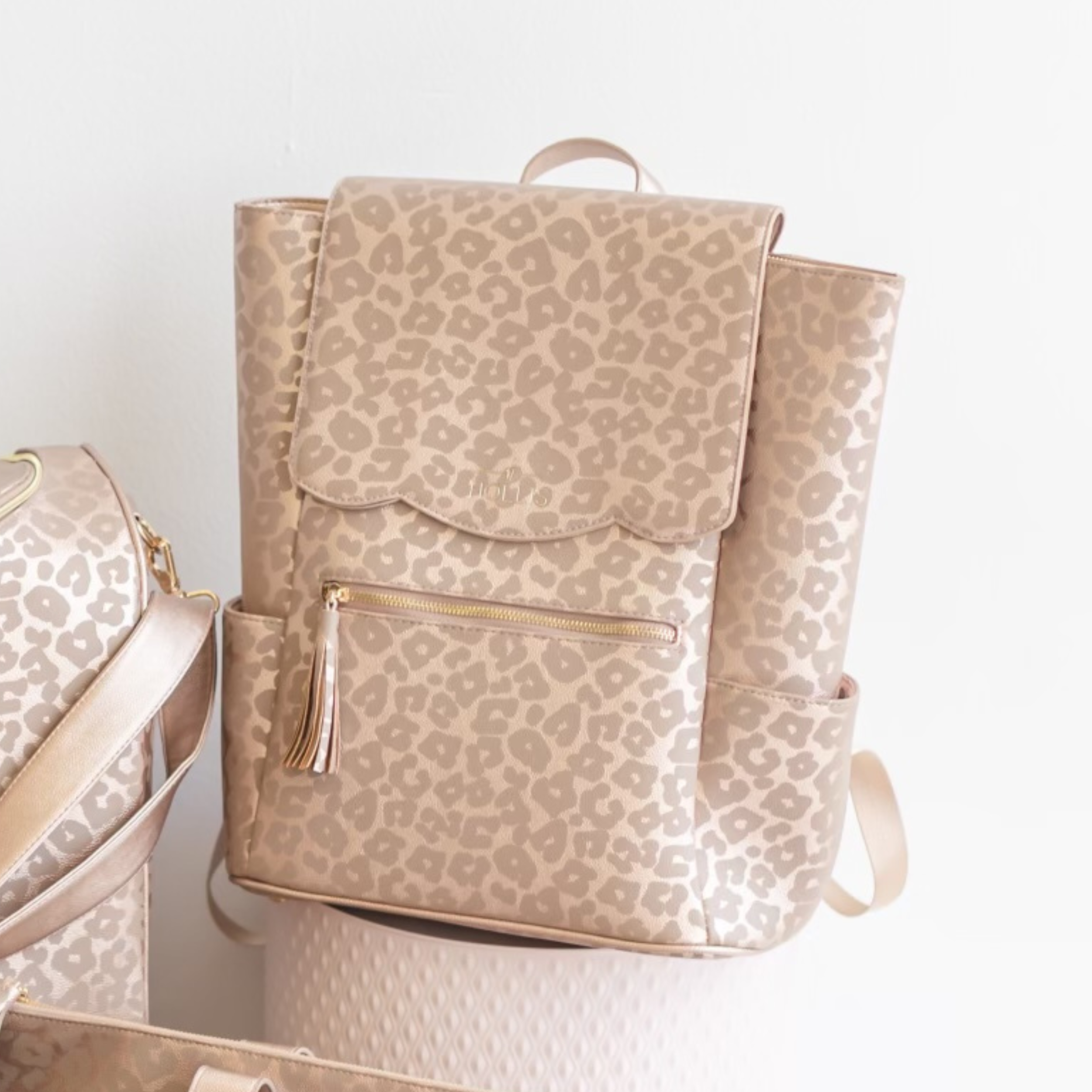 Hollis | Frilly Full Size Backpack in Leopard - Giddy Up Glamour Boutique