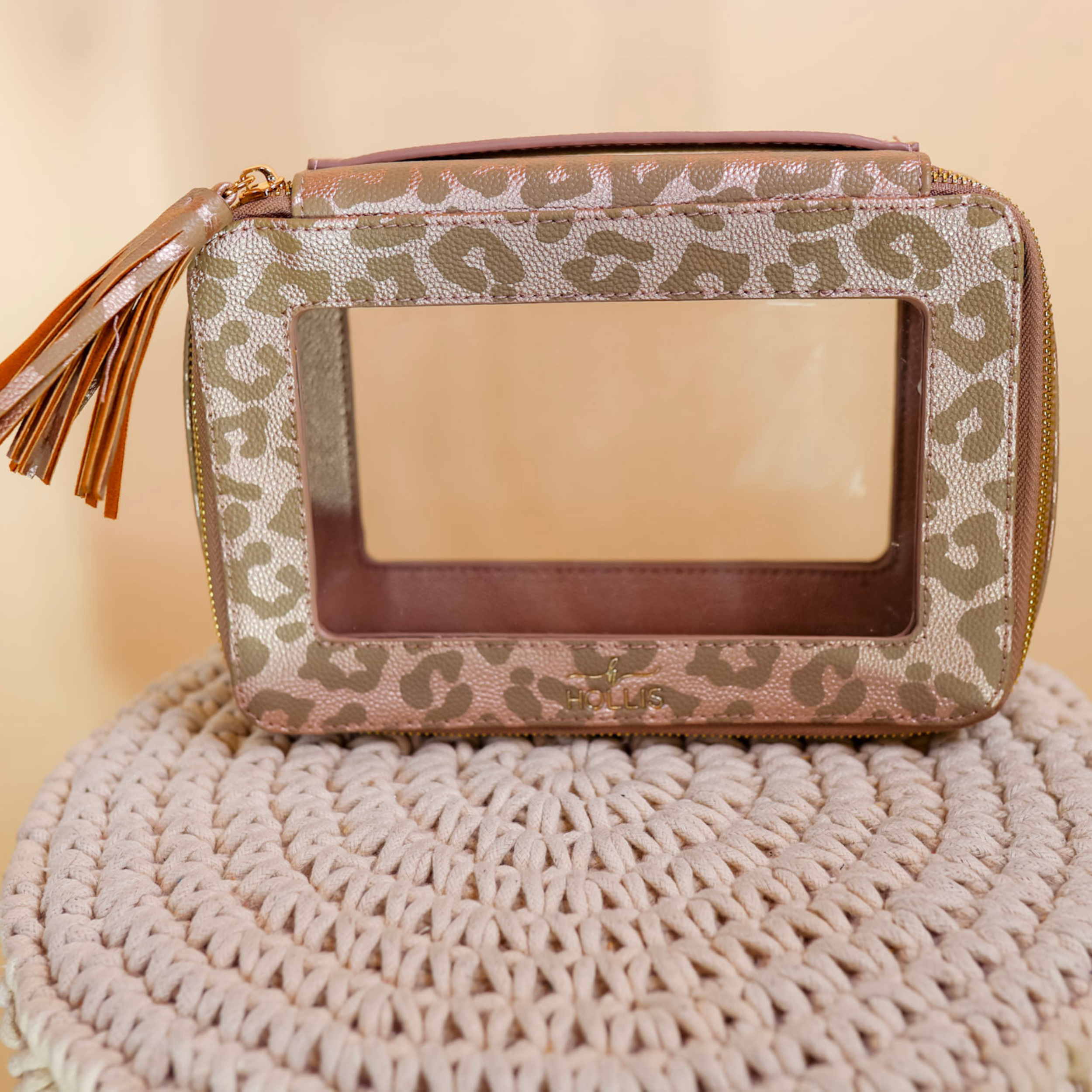 Hollis | Clear Toiletry Bag in Leopard - Giddy Up Glamour Boutique