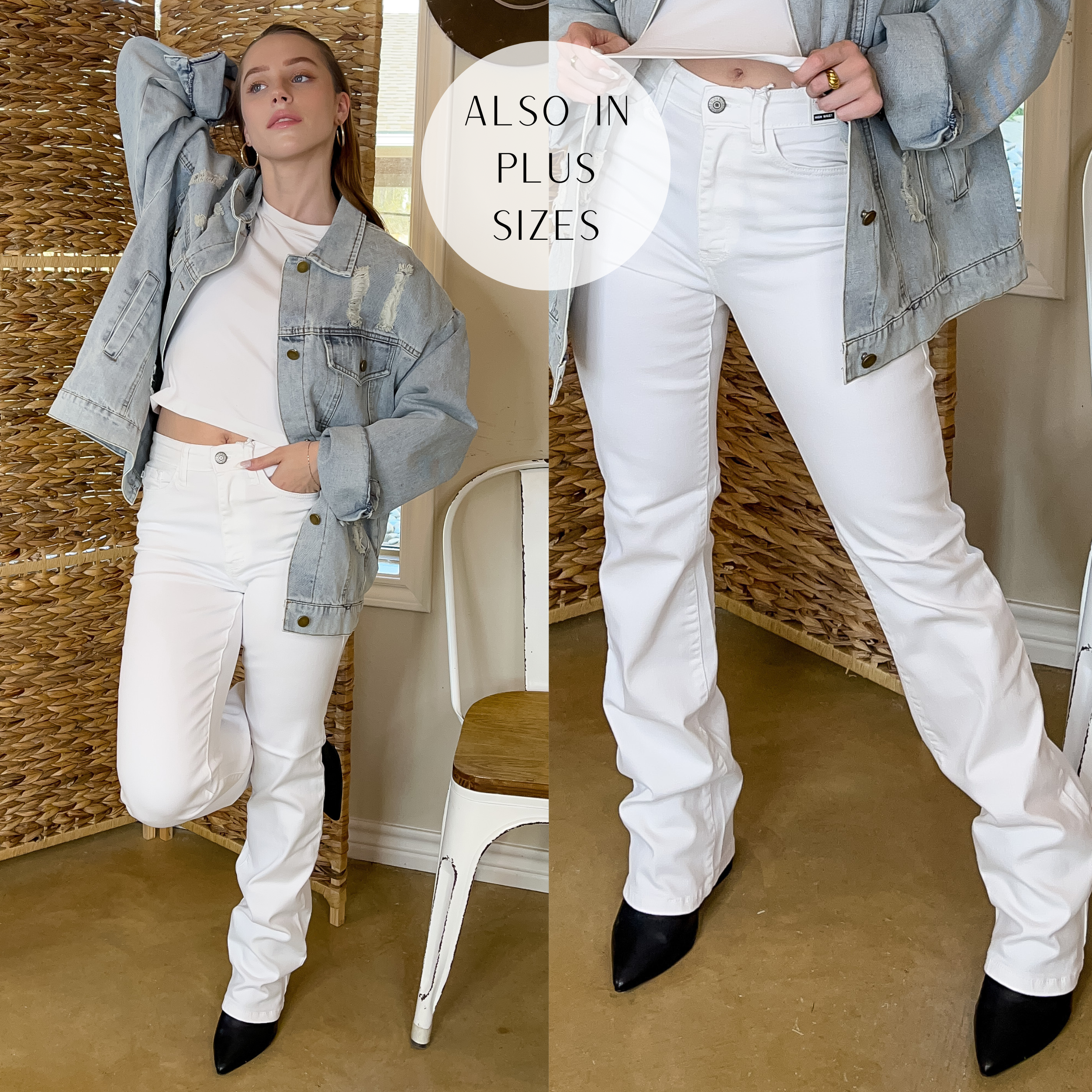 Judy Blue | Cheer You On Bootcut Jeans in White - Giddy Up Glamour Boutique