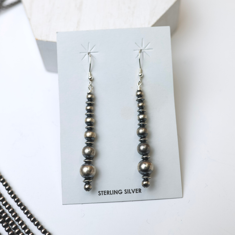 Sterling newest silver vintage saucer bead dangle earrings