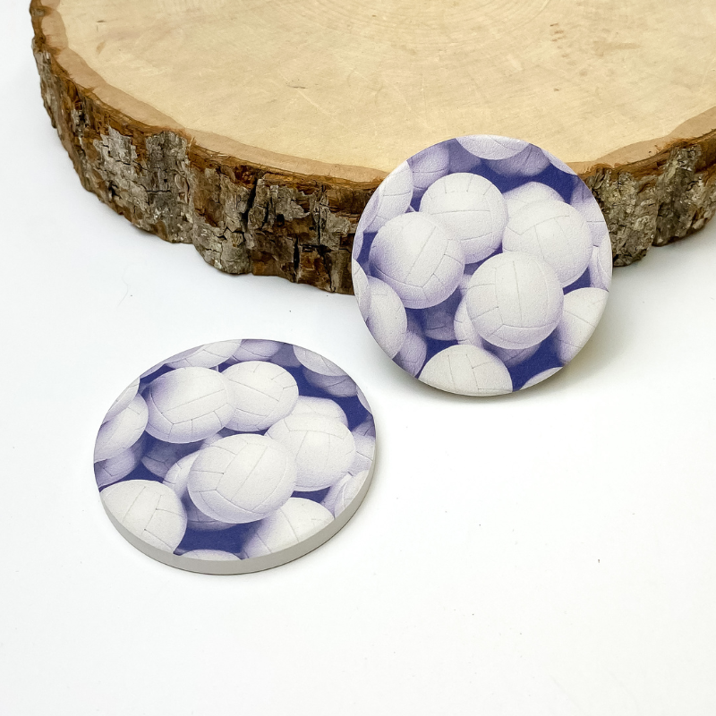 Set of Two | Volleyball Car Coasters - Giddy Up Glamour Boutique