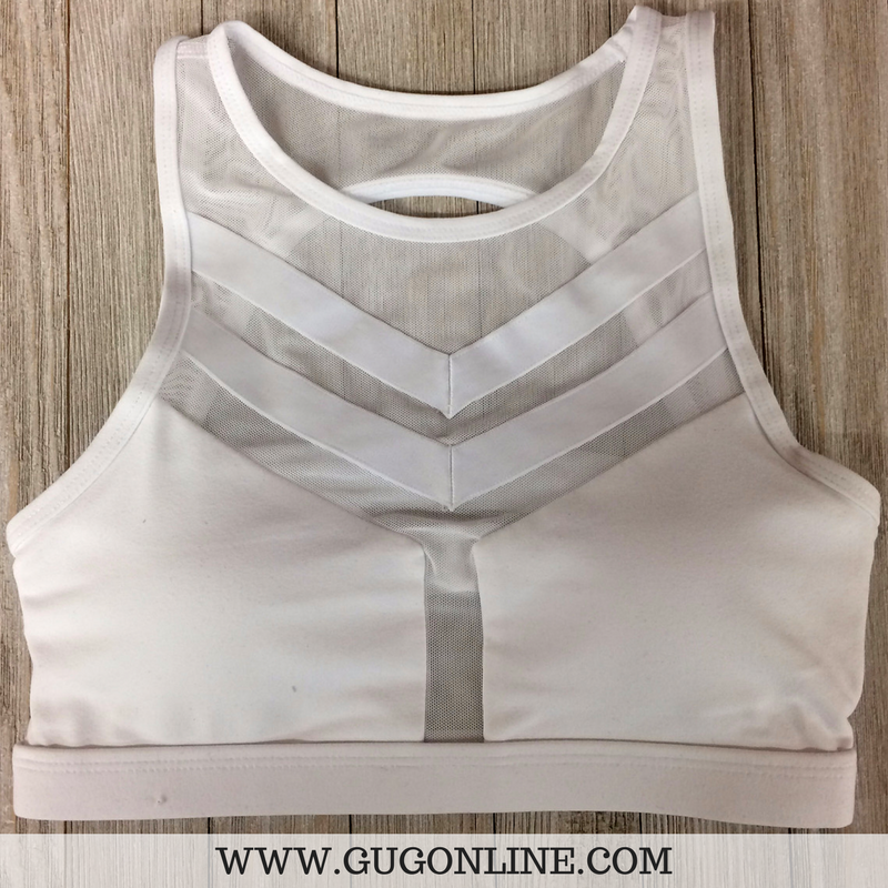 Last Chance Size Small | Cooling Off Mesh Padded Bralette in White - Giddy Up Glamour Boutique