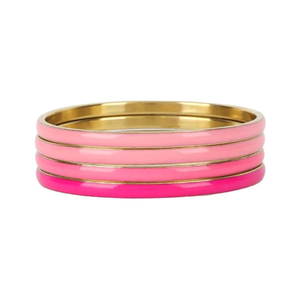 BuDhaGirl | Set of Four | Krishna Bangles in Pink - Giddy Up Glamour Boutique