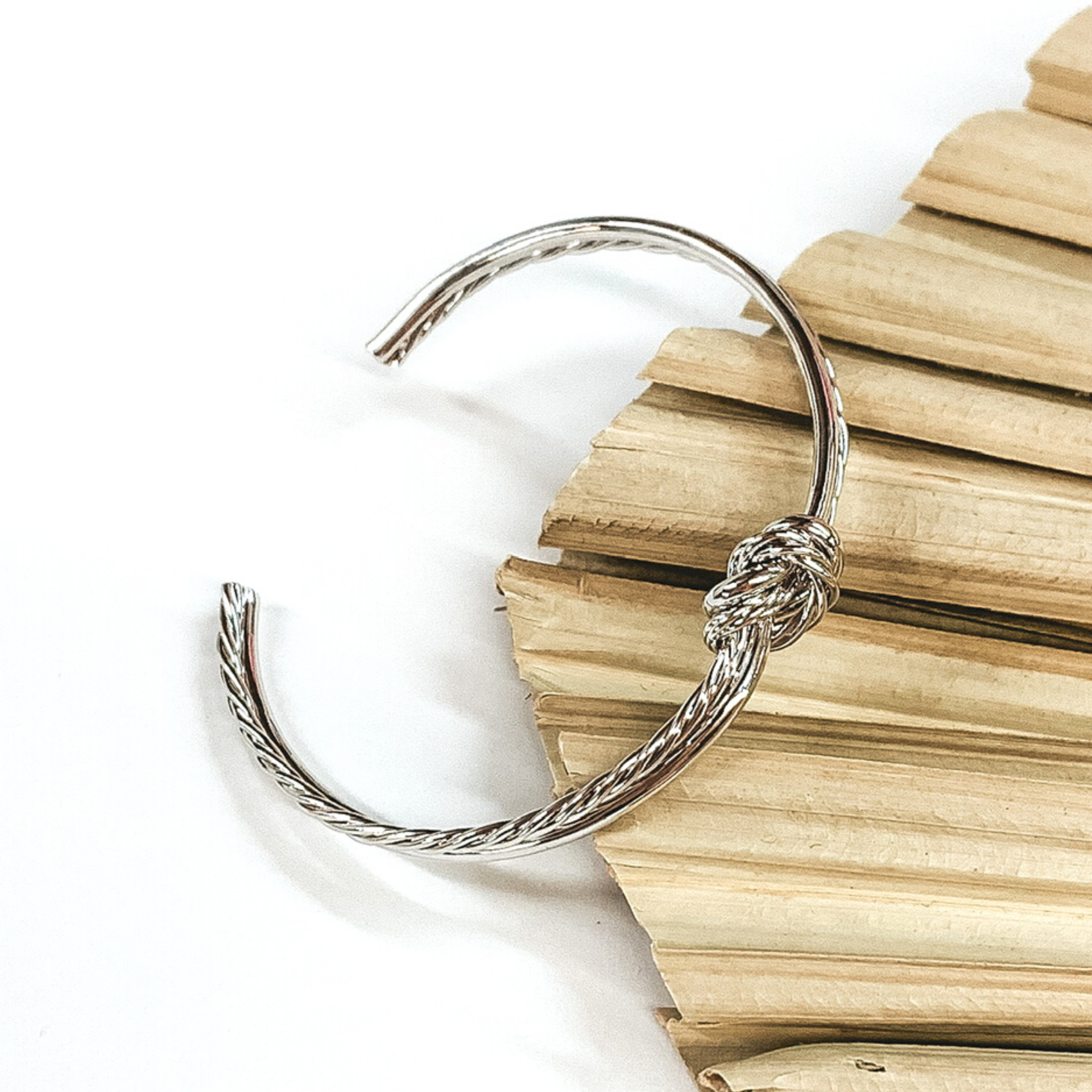 Knot Cuff Bracelet in Silver - Giddy Up Glamour Boutique