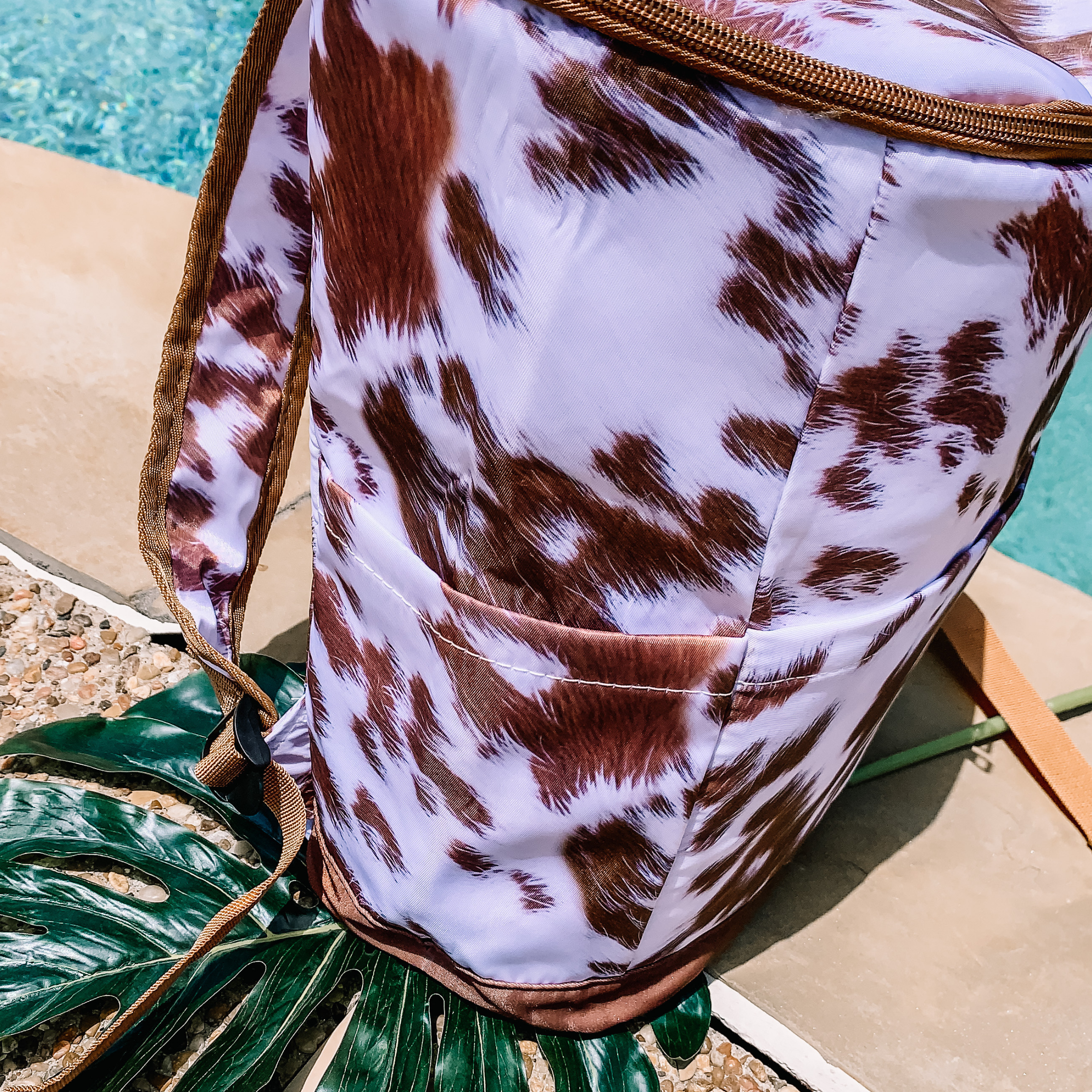 Here To Party Backpack Cooler in Cow Print - Giddy Up Glamour Boutique