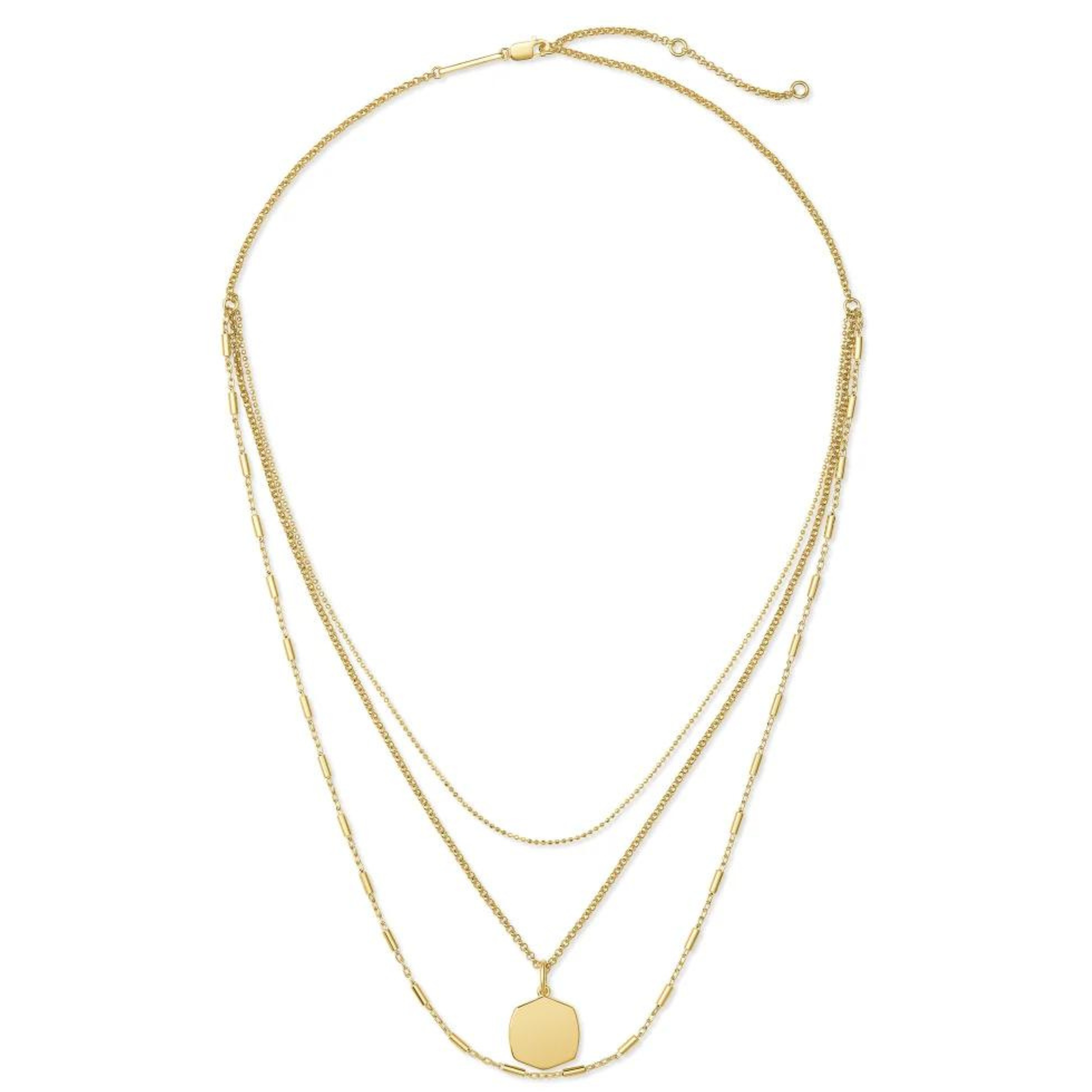 Kendra Scott | Davis Triple Strand Necklace in 18k Yellow Gold Vermeil - Giddy Up Glamour Boutique