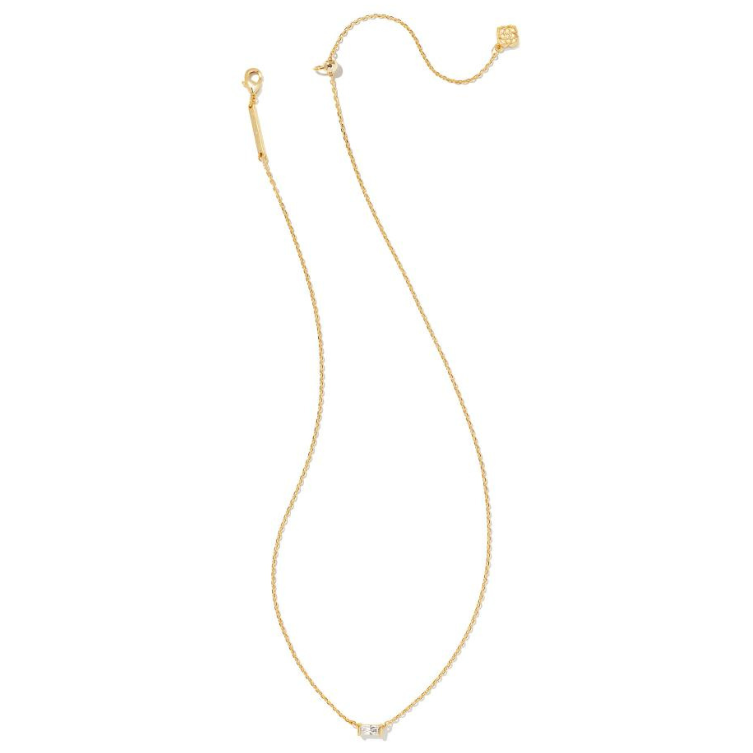 Kendra Scott | Juliette Gold Pendant Necklace in White Crystal - Giddy Up Glamour Boutique