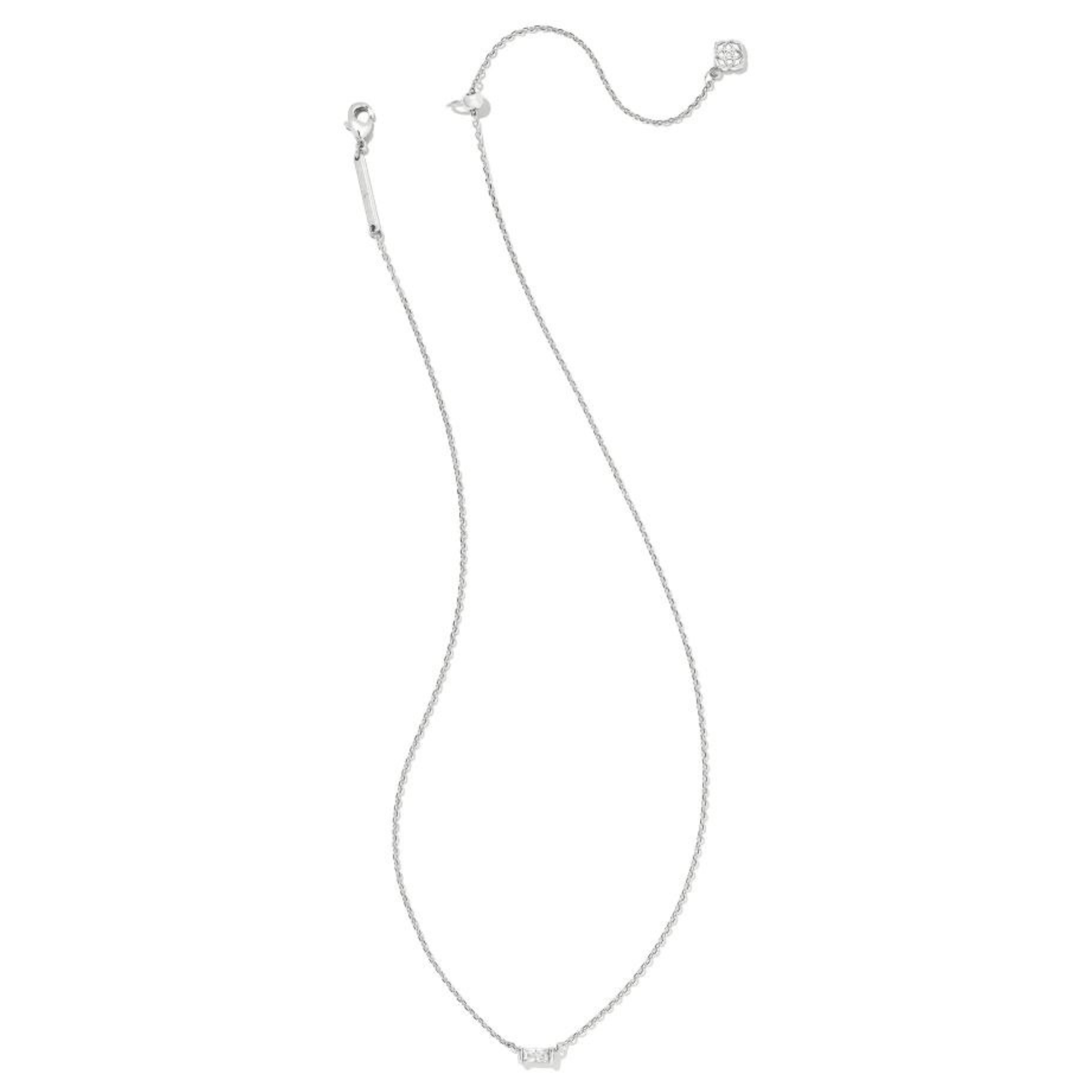 Kendra Scott | Juliette Silver Pendant Necklace in White Crystal - Giddy Up Glamour Boutique