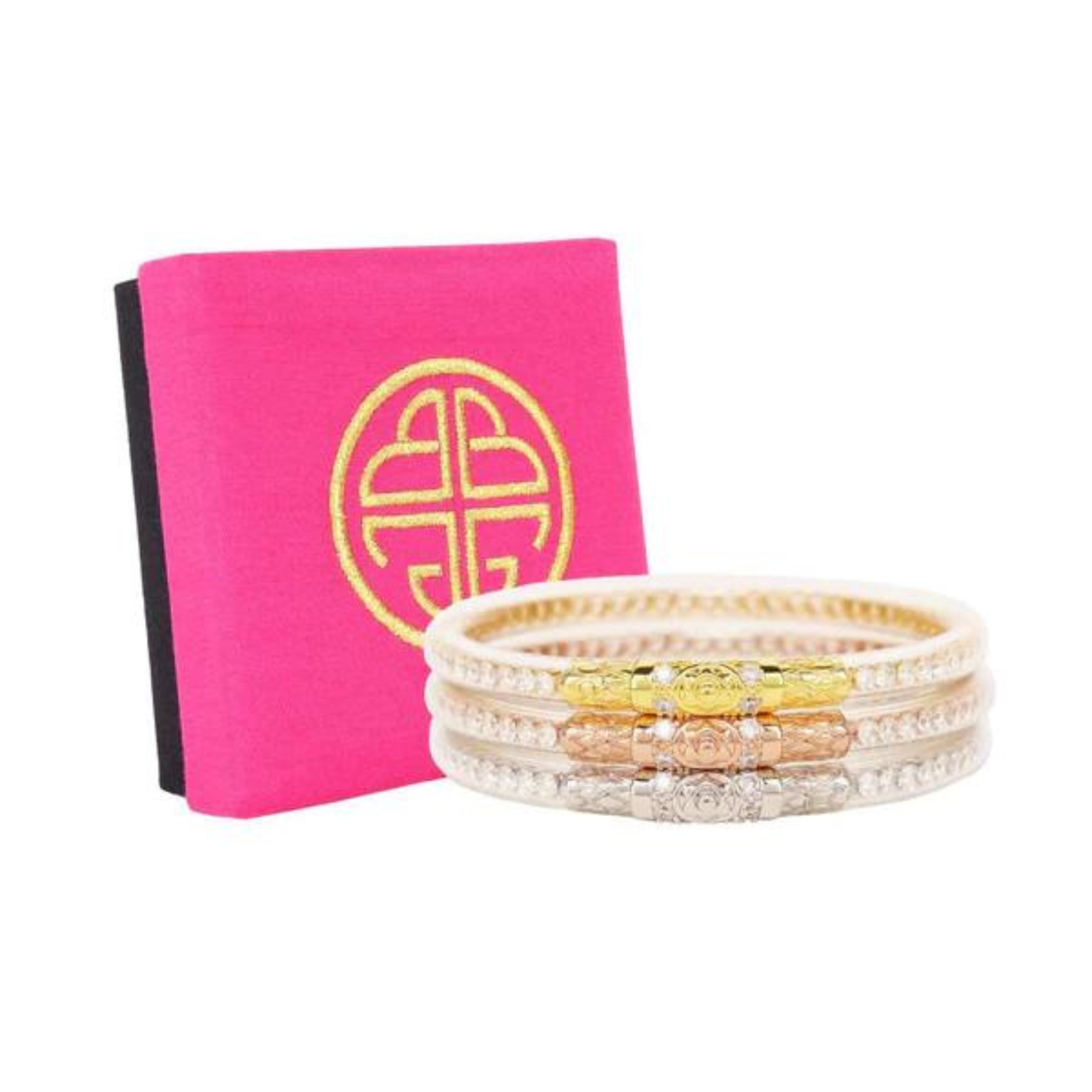 BuDhaGirl | Set of Three | Three Queens All Weather Bangles in Clear Crystal - Giddy Up Glamour Boutique