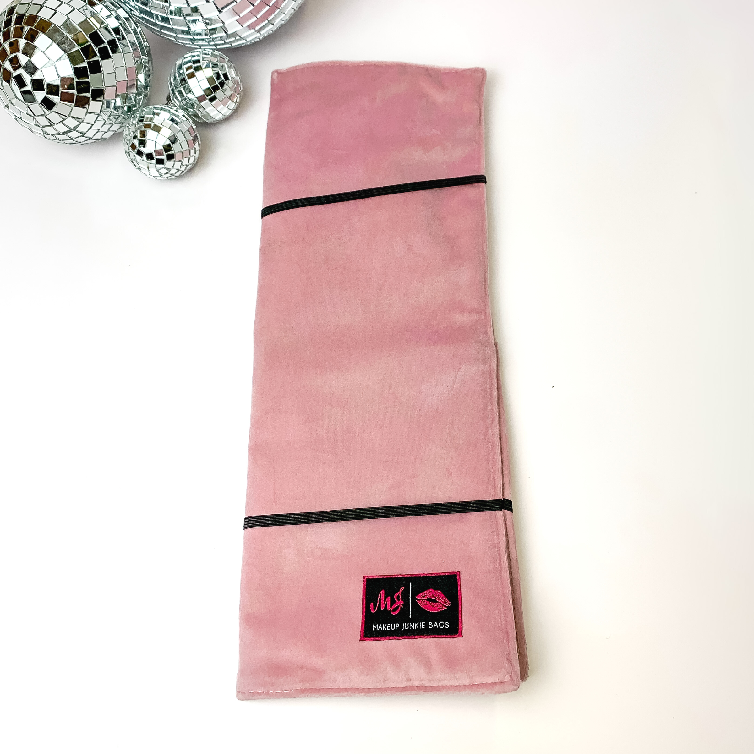 Makeup Junkie | Velvet Hot Tools Bag in Light Pink - Giddy Up Glamour Boutique