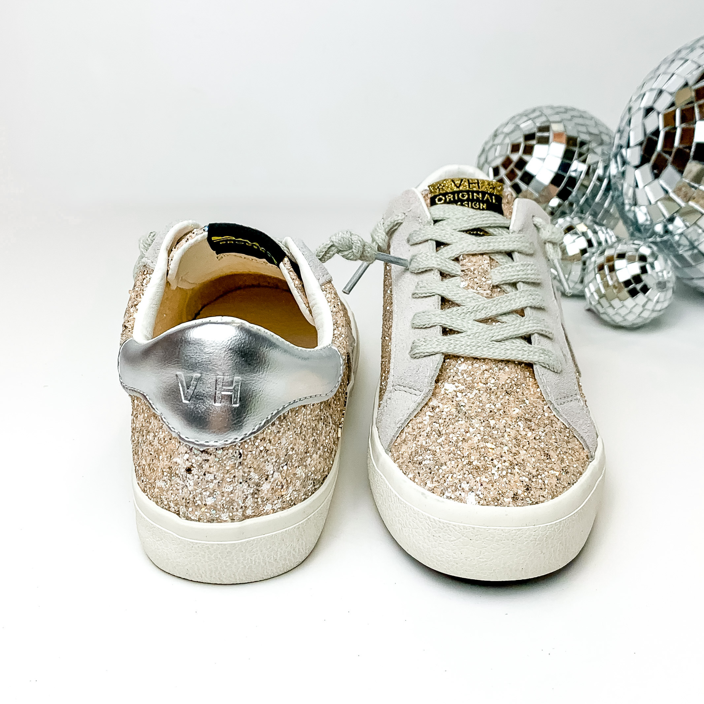Vintage Havana | Palmer Sneakers in Champagne Glitter - Giddy Up Glamour Boutique