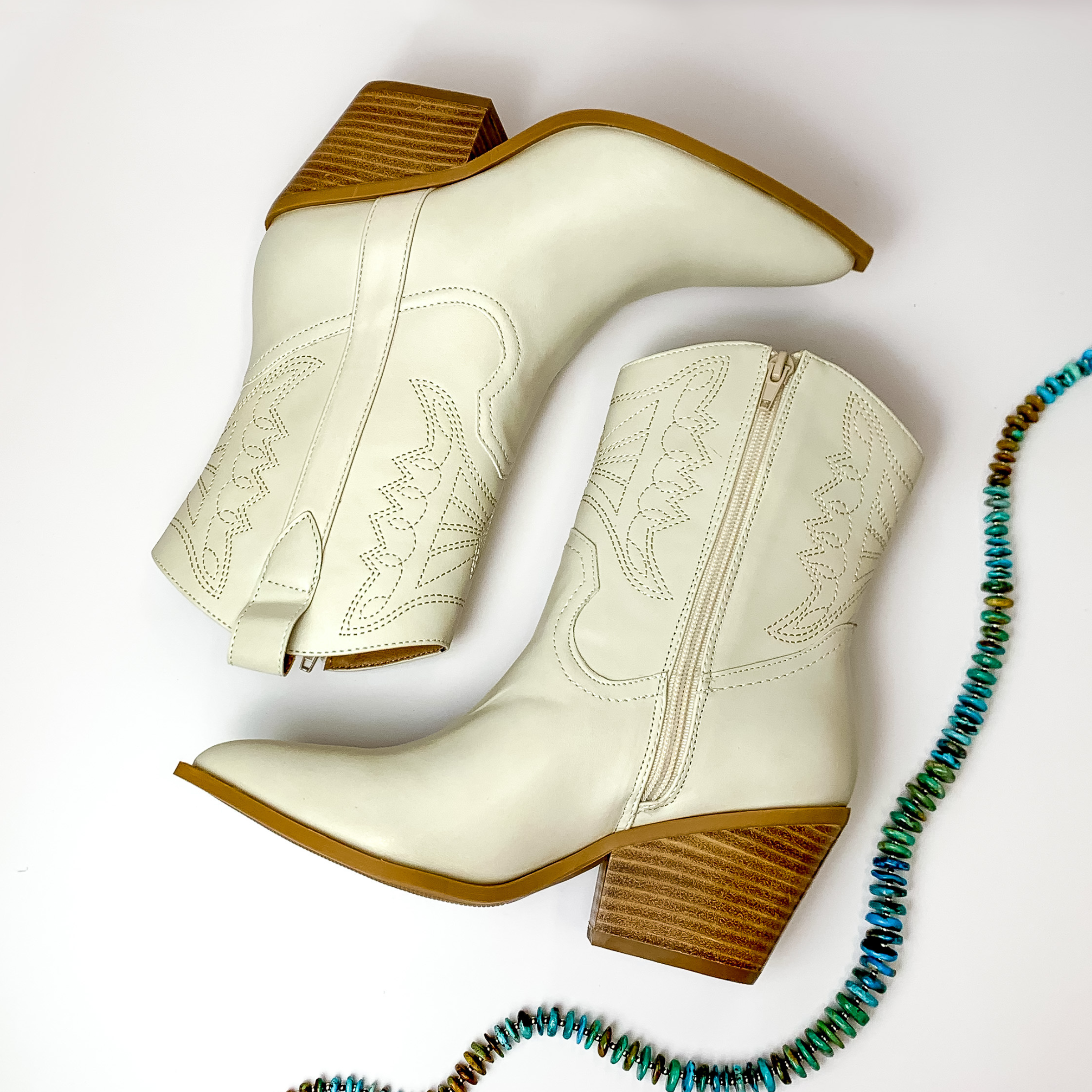 Corky's | Rowdy Western Stitch Boots in Bone White - Giddy Up Glamour Boutique