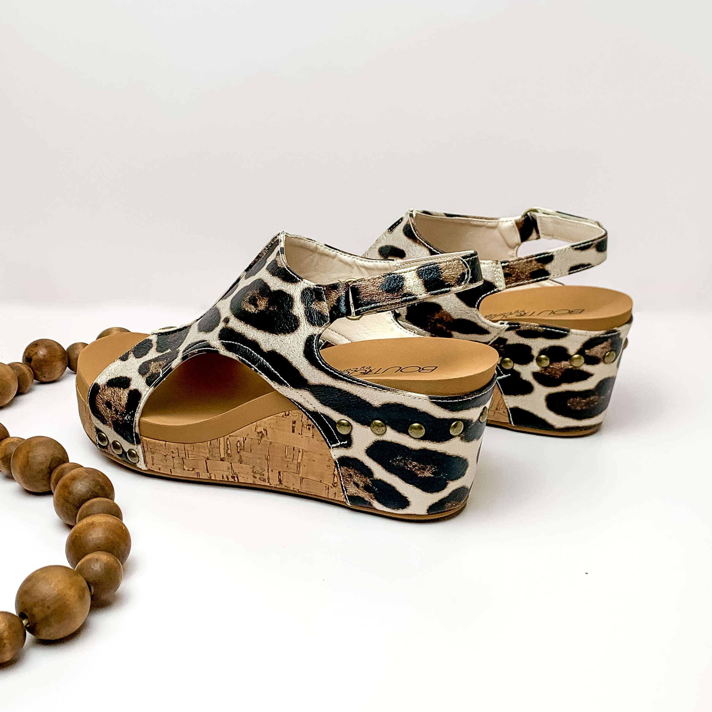 Corky's | Carley Wedge Sandals with Velcro Straps in Leopard Print - Giddy Up Glamour Boutique