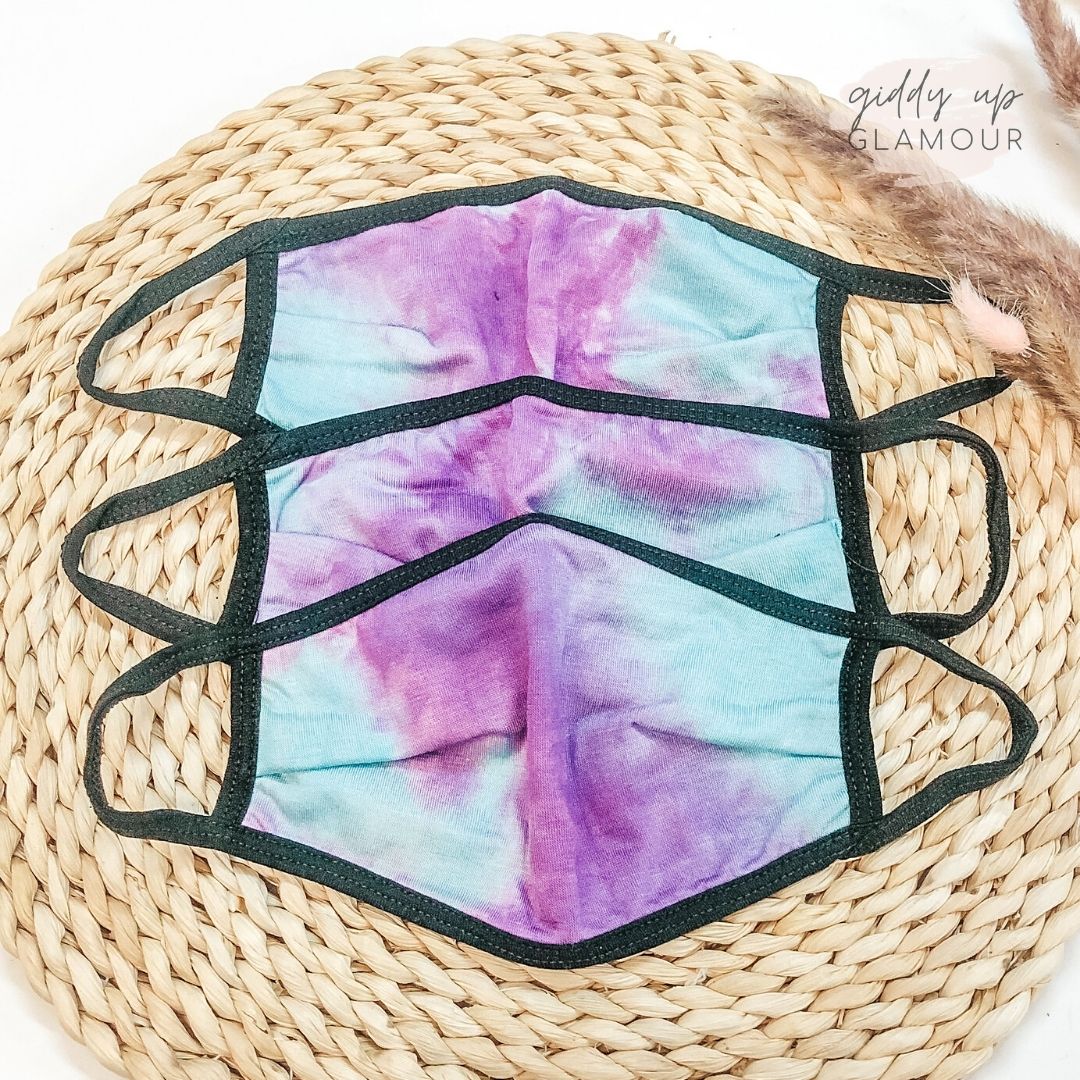 Can't Cover Style Tie Dye Cloth Face Covering in Blue and Purple - Giddy Up Glamour Boutique