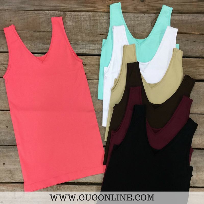 Plain and Simple Seamless Tank Camisoles in Assorted Colors - Giddy Up Glamour Boutique