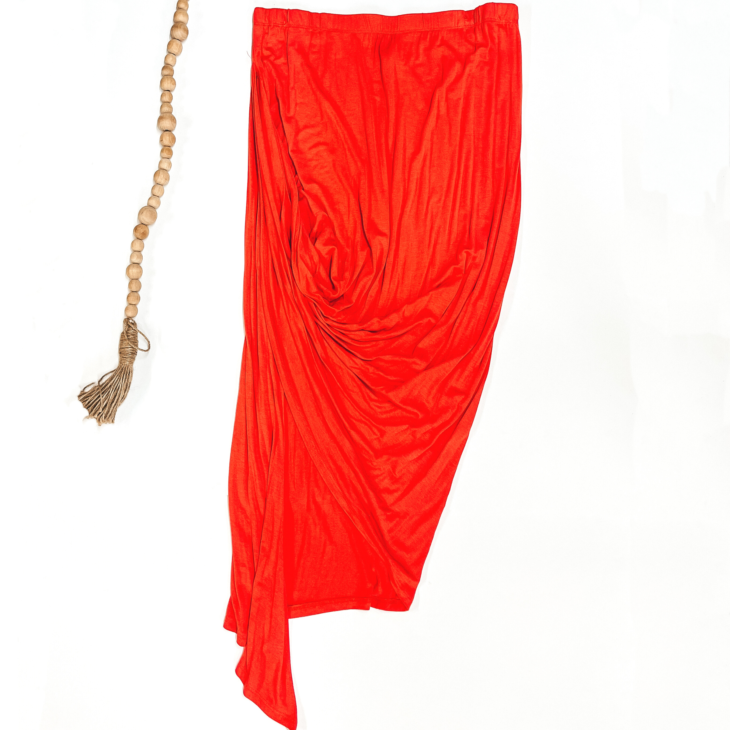 Orange Draped Asymmetrical Skirt - Giddy Up Glamour Boutique