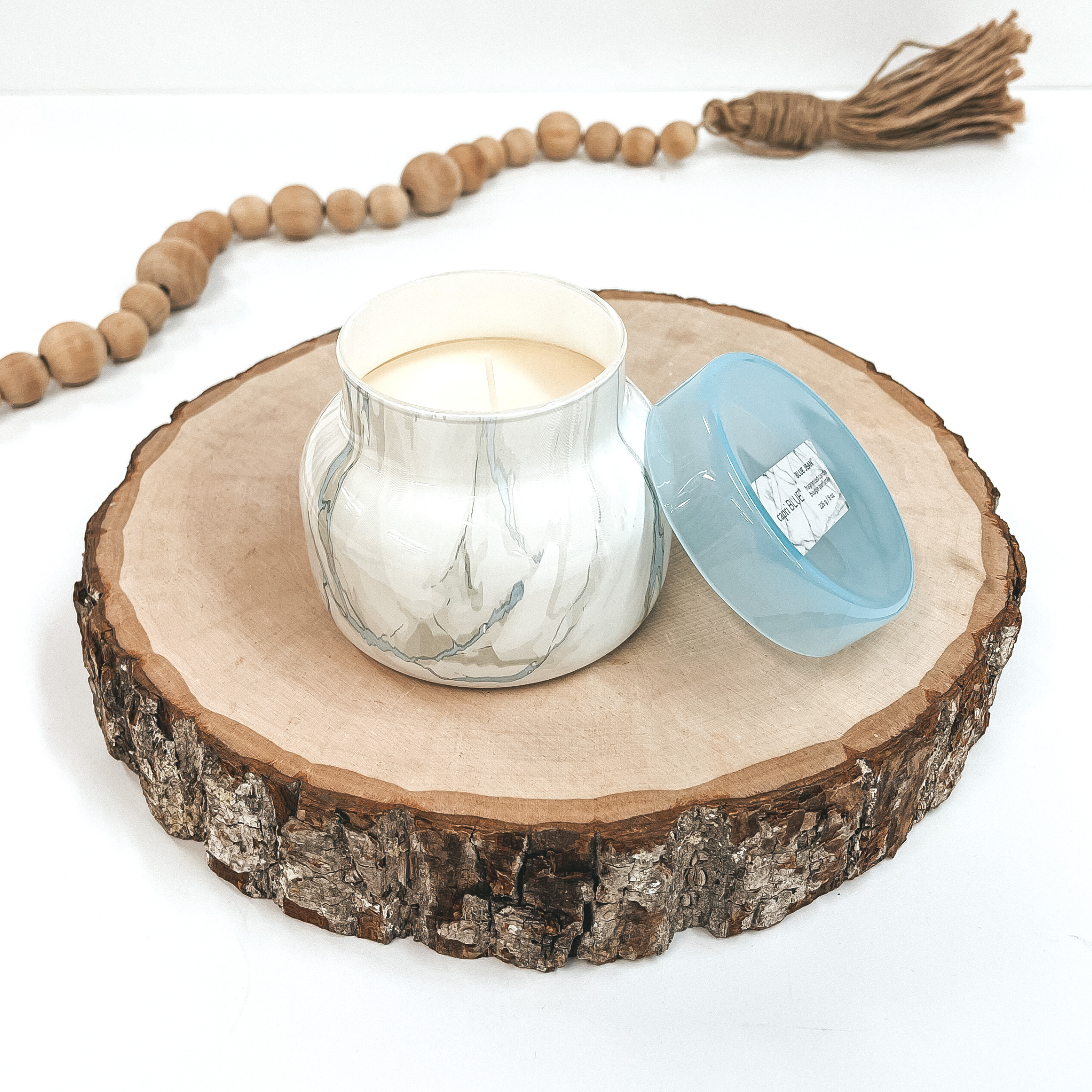 Capri Blue | 8 oz. Marble Jar Candle in Sky Blue | Blue Jean - Giddy Up Glamour Boutique