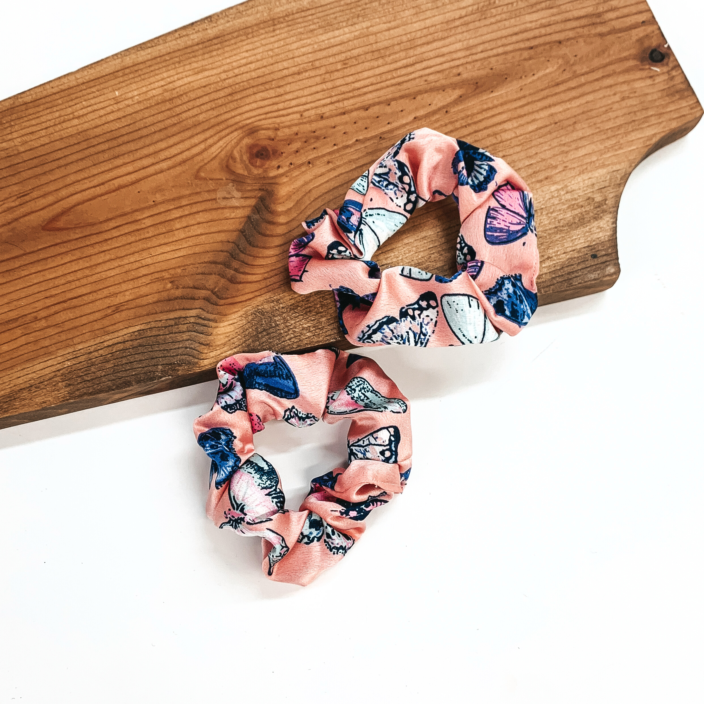 Satin Butterfly Print Scrunchies - Giddy Up Glamour Boutique
