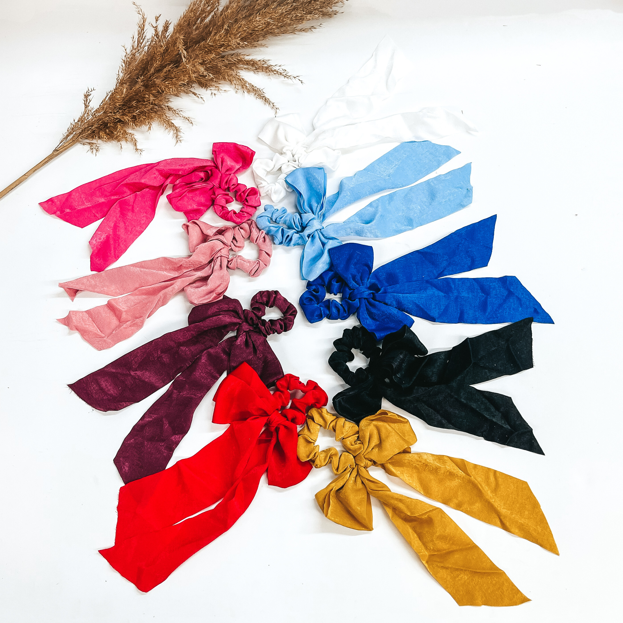 Buy 3 for $10 | Satin Scrunchie with Tie - Giddy Up Glamour Boutique