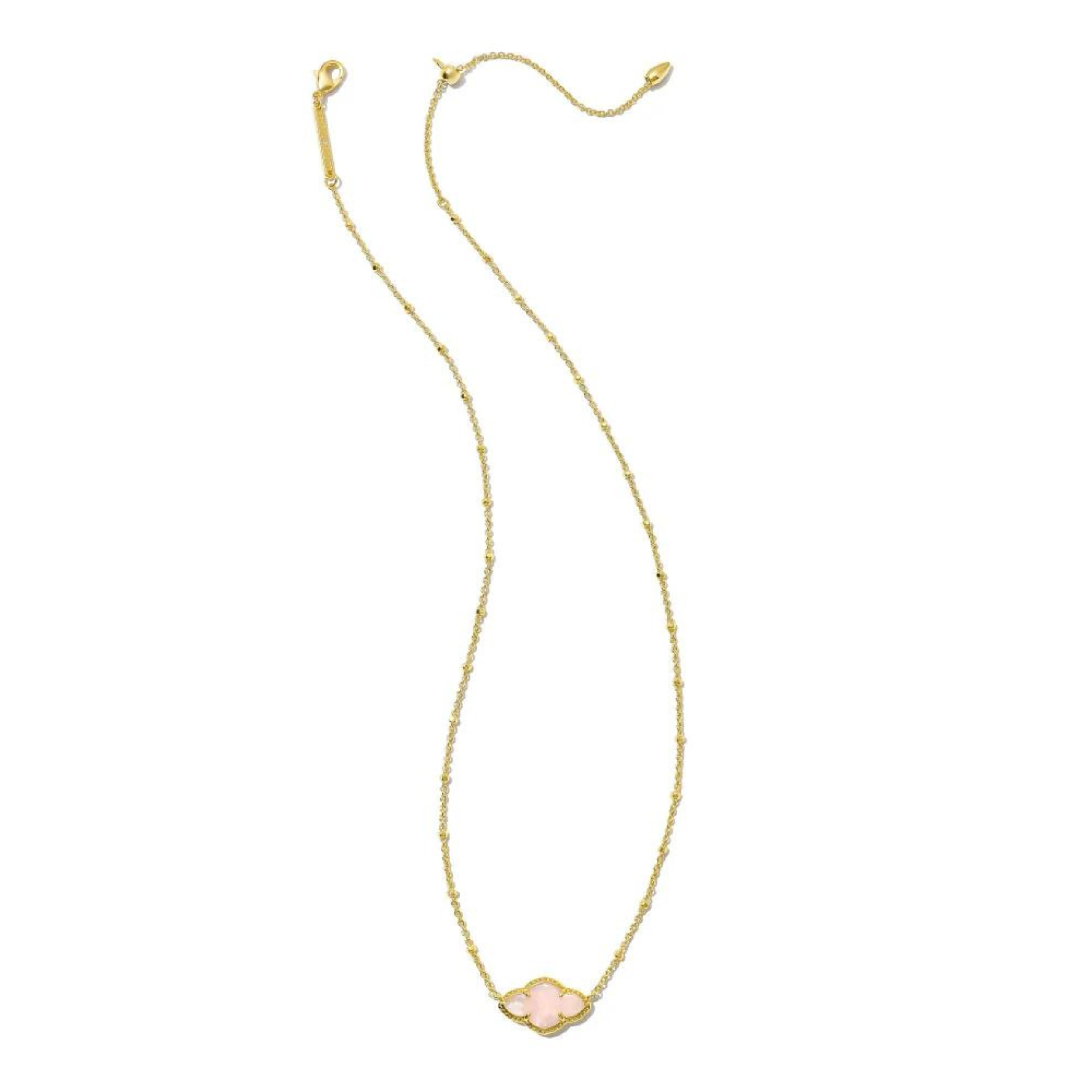 Kendra Scott | Abbie Gold Pendant Necklace in Rose Quartz - Giddy Up Glamour Boutique