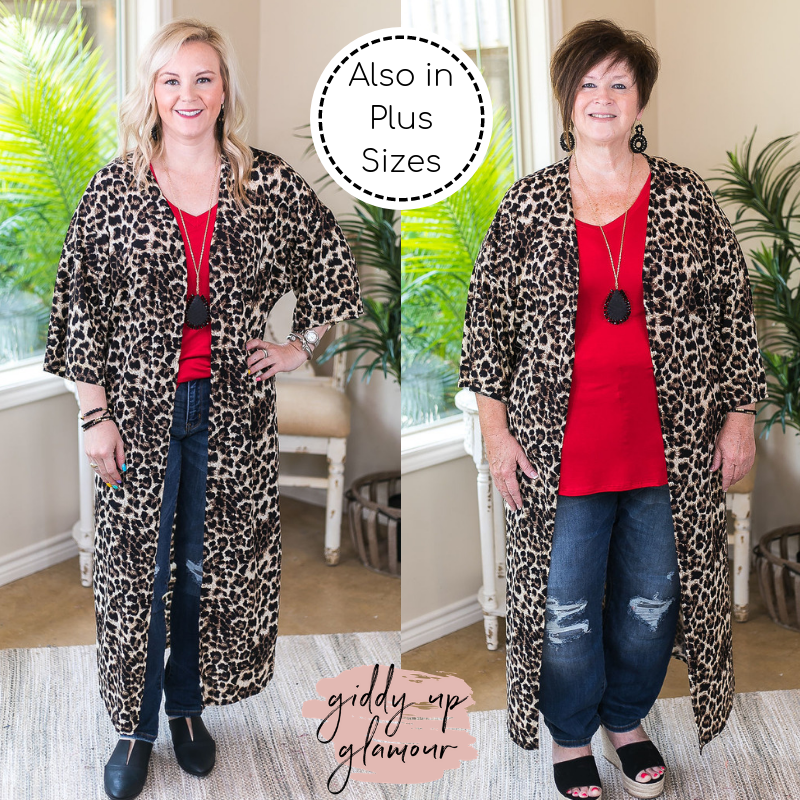 Leopard cardigan duster clearance
