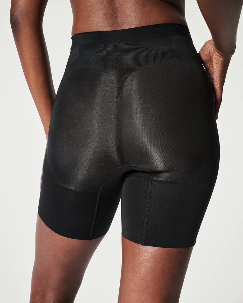 SPANX | OnCore Mid-Thigh Shorts in Black - Giddy Up Glamour Boutique