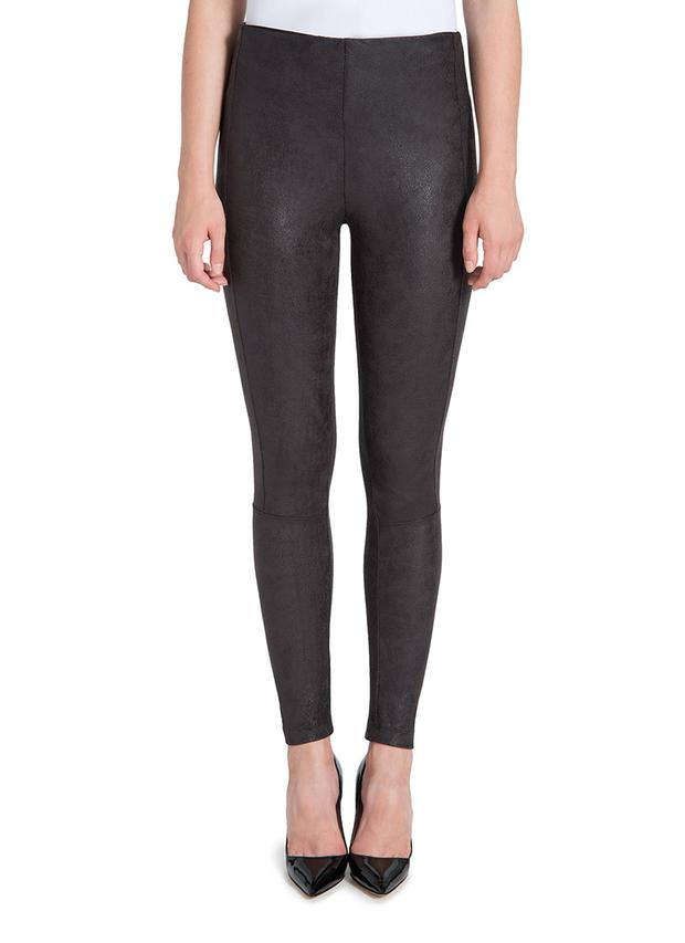 Grey High Waisted Suede Leggings Womens Leggings Lysse Faux Suede