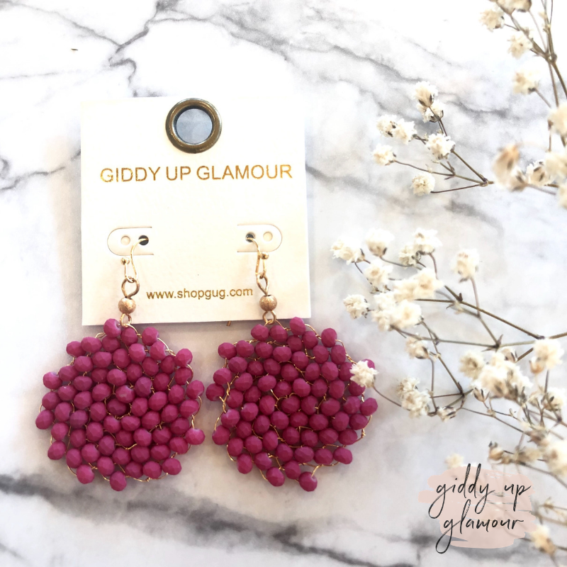 Cluster Earrings in Fuchsia Pink - Giddy Up Glamour Boutique