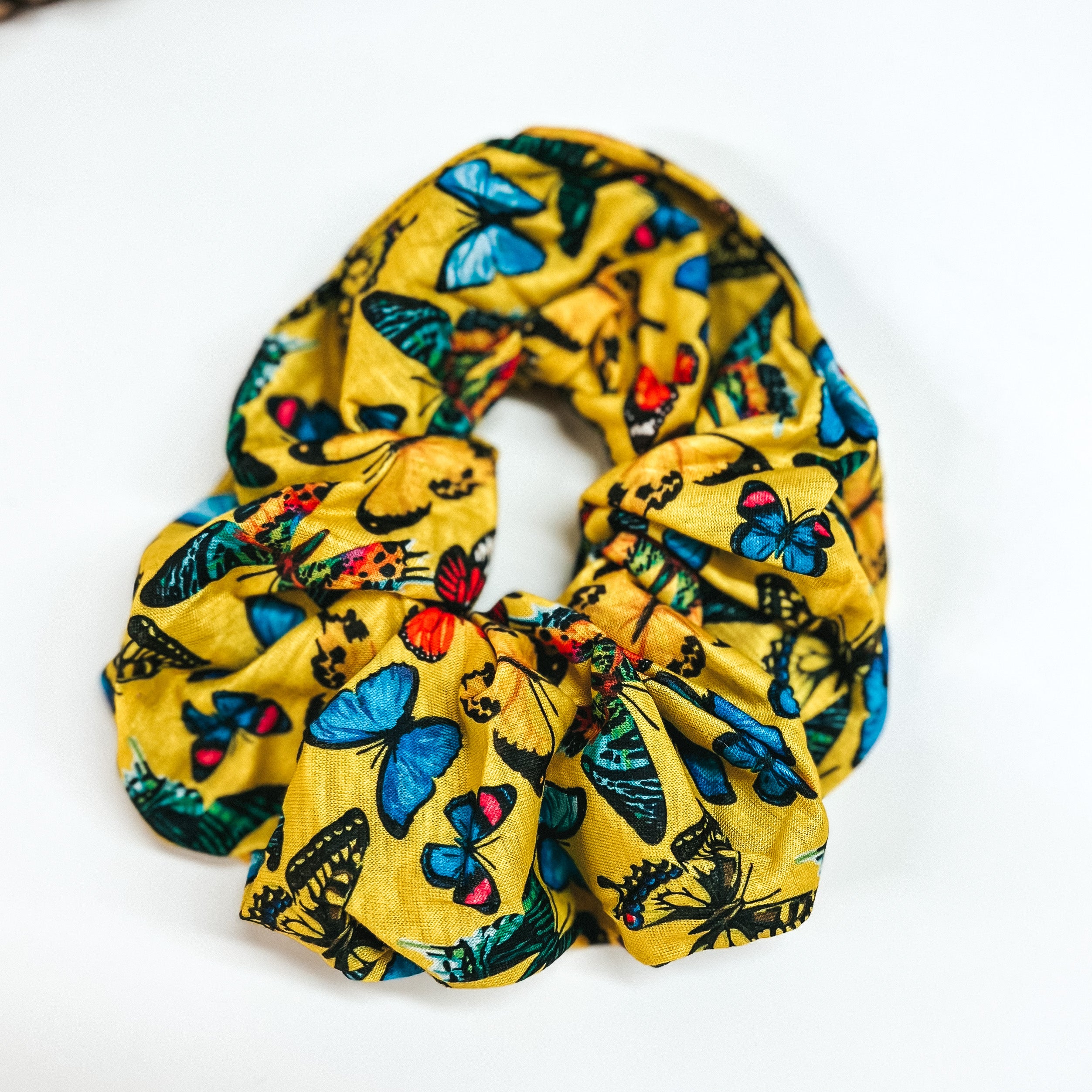 Butterfly Print Scrunchies in Assorted Colors - Giddy Up Glamour Boutique