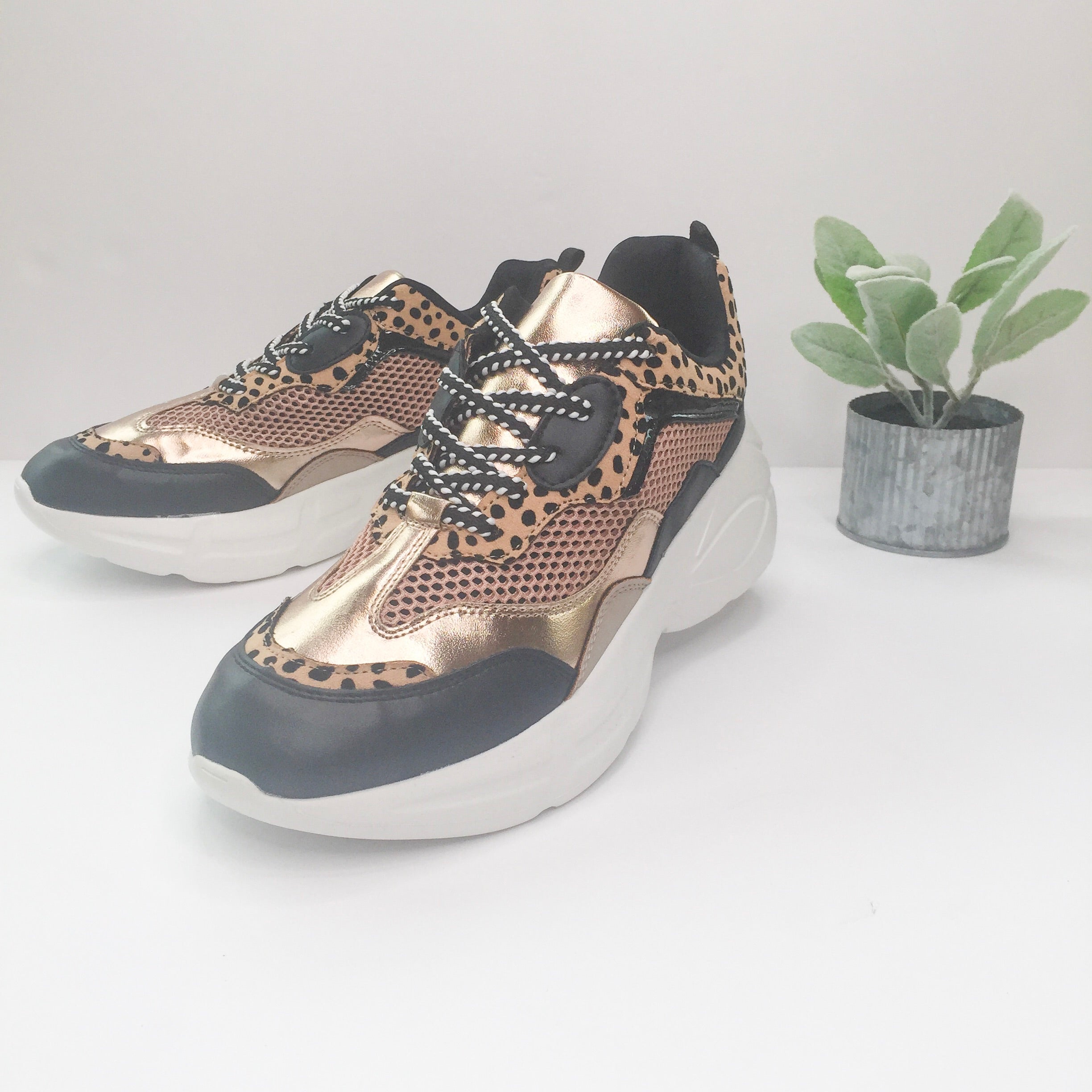 Last Chance Size 5, 6 & 7 | Rise Up Lace Up Sneaker in Leopard - Giddy Up Glamour Boutique