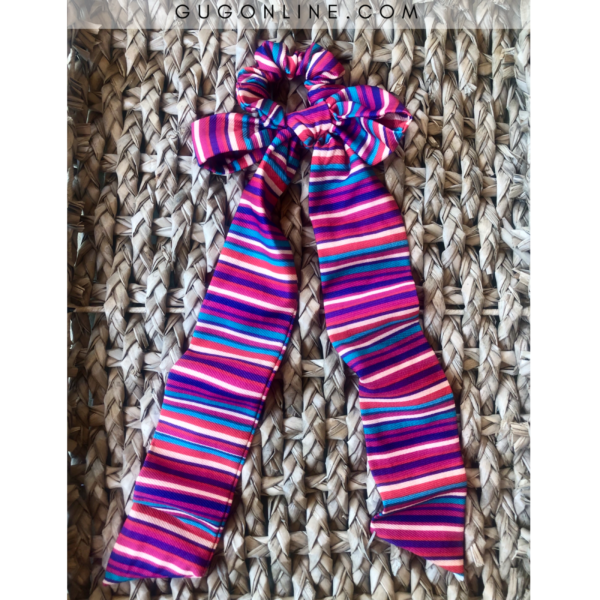 Pink Serape Scarf Scrunchie - Giddy Up Glamour Boutique