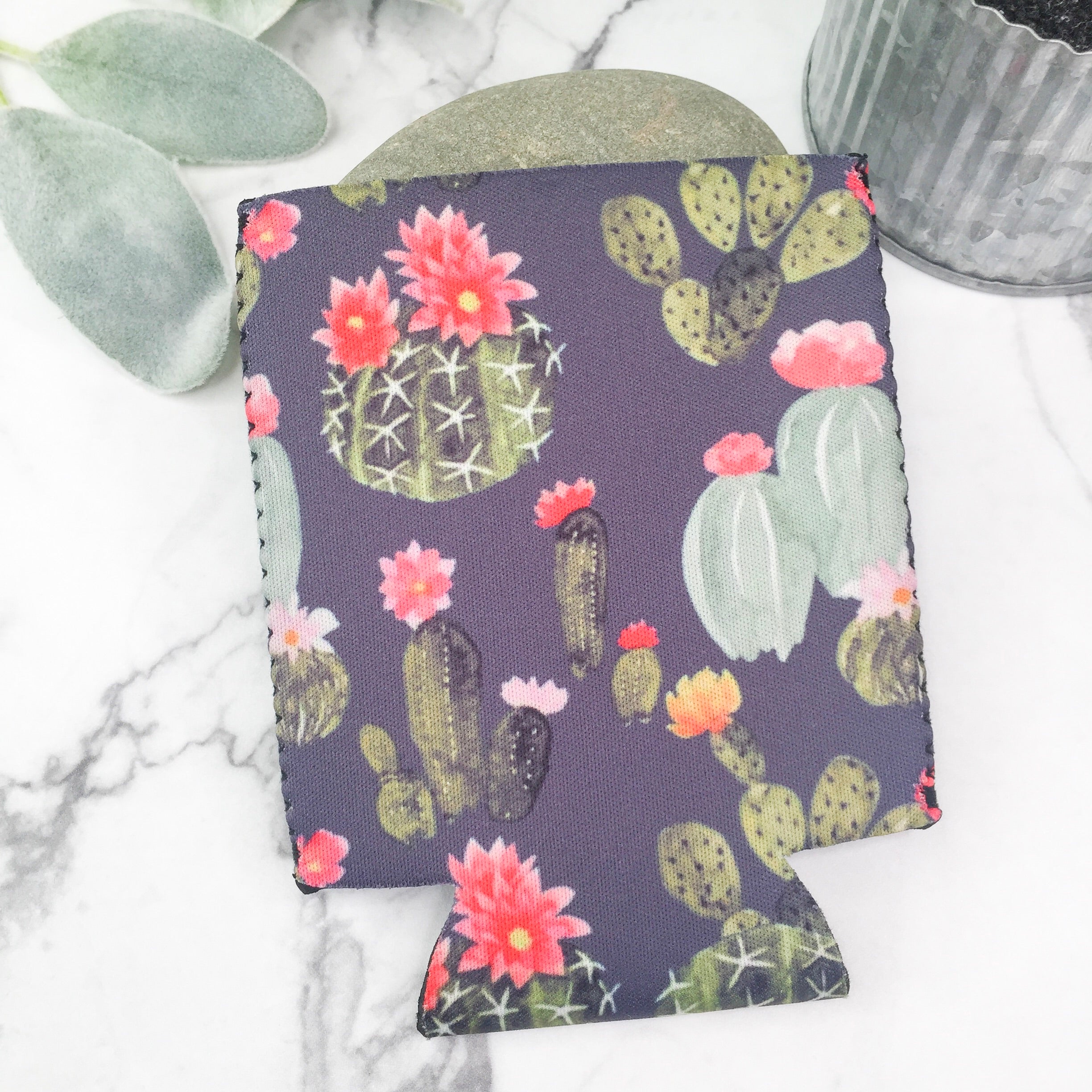 Cactus Koozie in Navy - Giddy Up Glamour Boutique